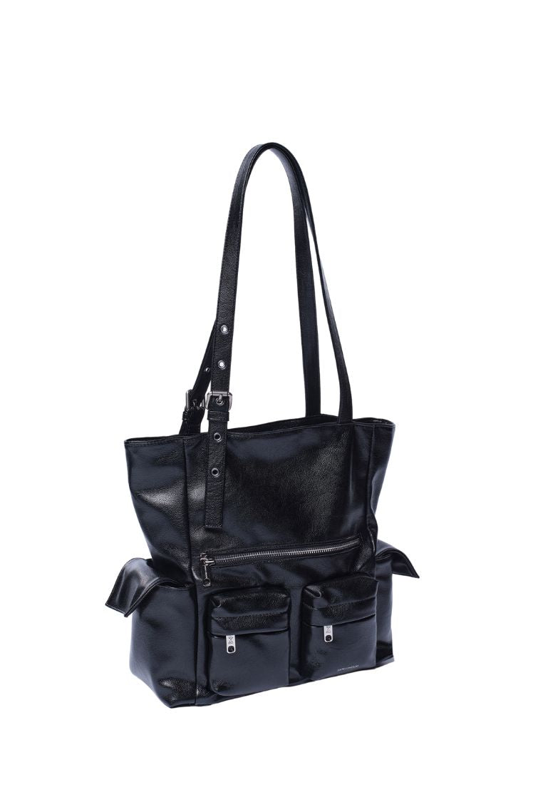 Pocket Shopper Bag M Goat Black