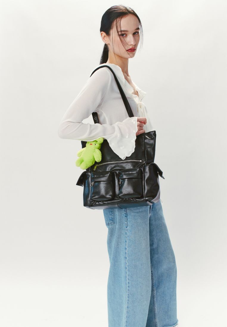 Pocket Shopper Bag M Goat Black