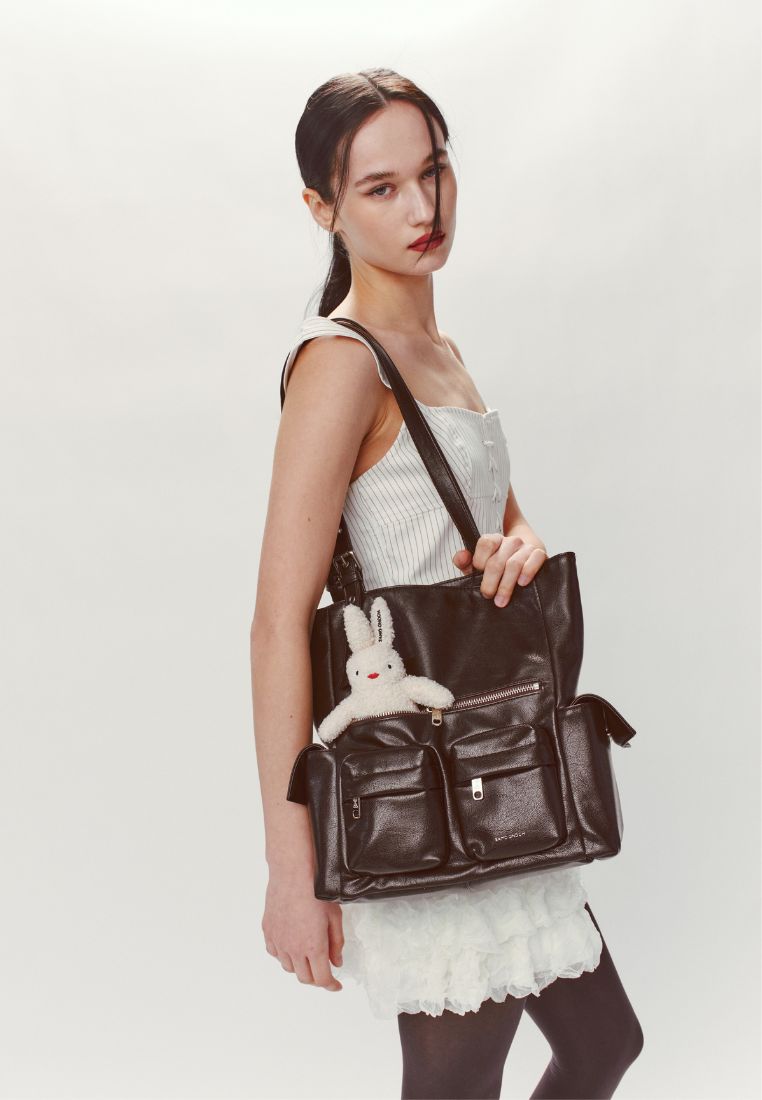 Pocket Shopper Bag M Goat Chocolate