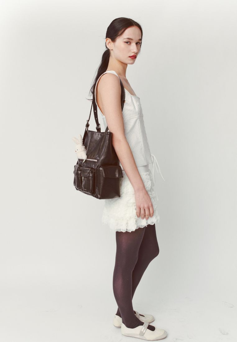 Pocket Shopper Bag M Goat Chocolate