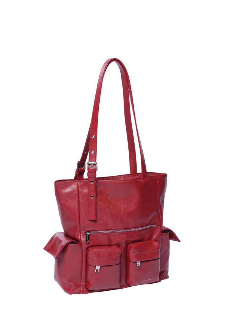 Pocket Shopper Bag M Goat Red