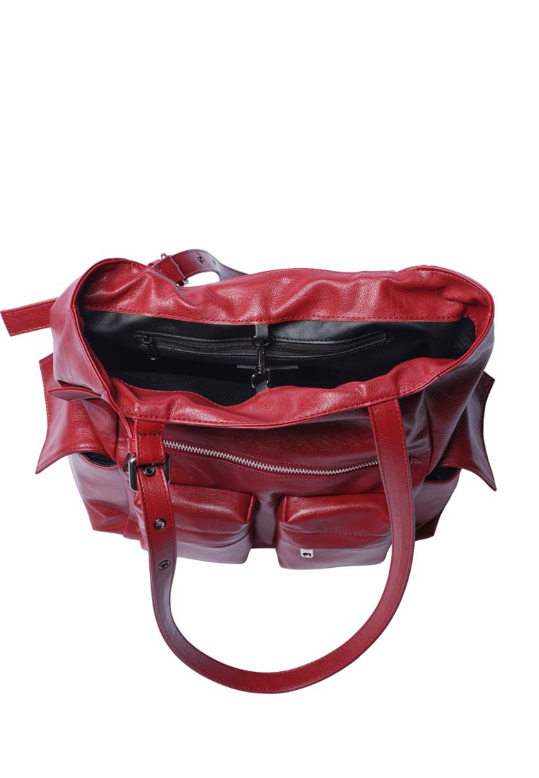 Pocket Shopper Bag M Goat Red