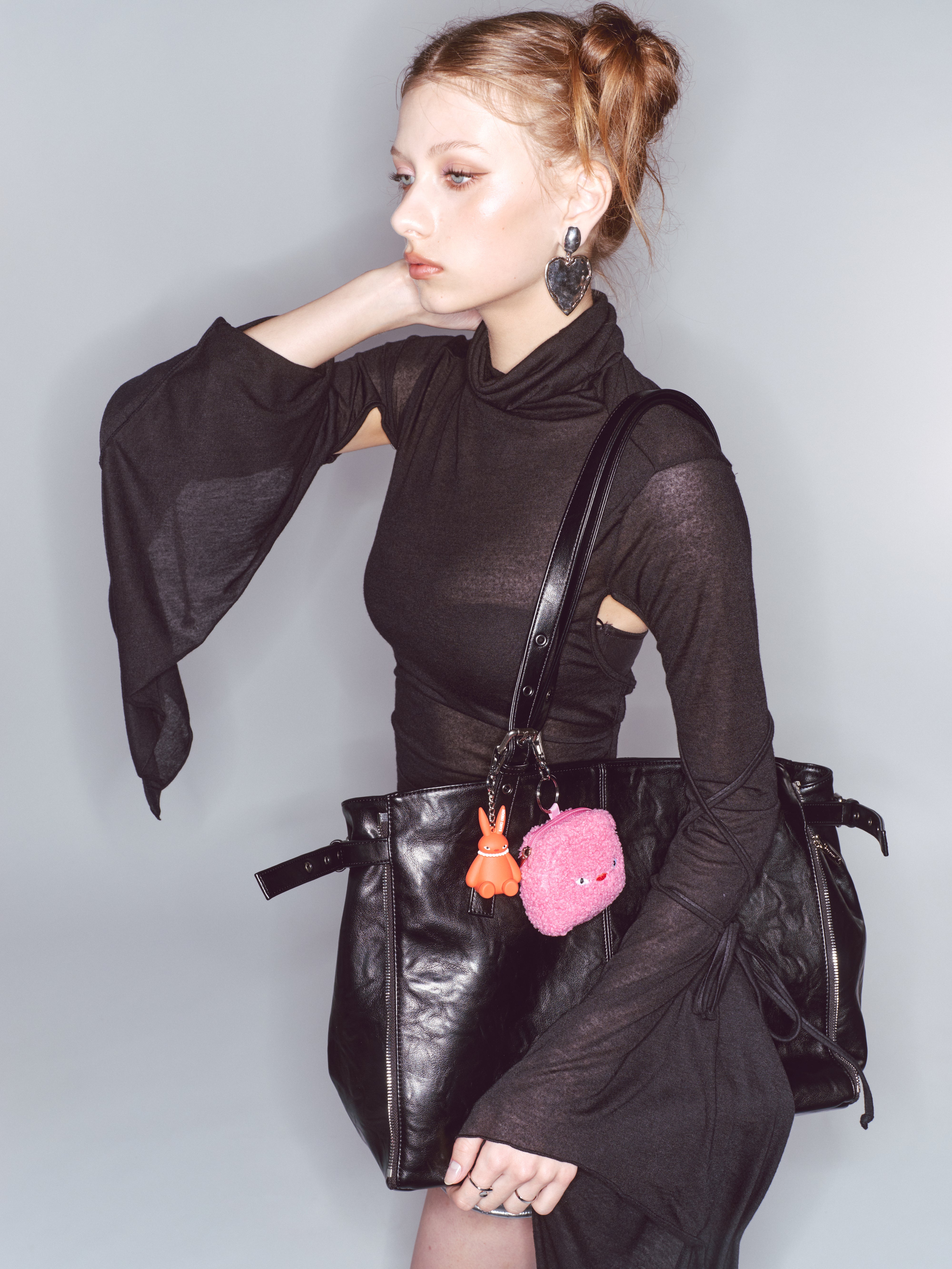 PREORDER Zipper Shopper Bag L Baked Black