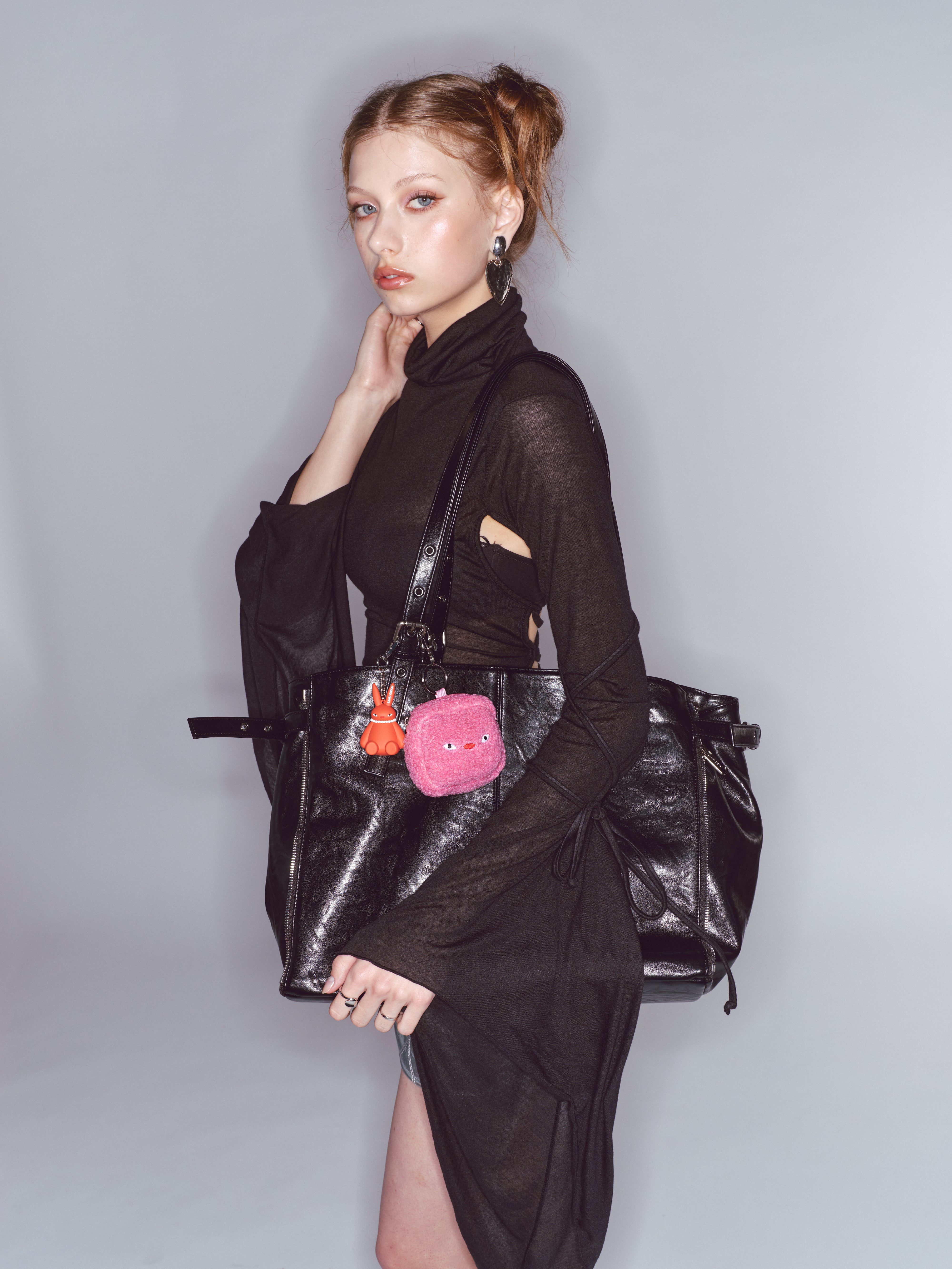 PREORDER Zipper Shopper Bag L Baked Black