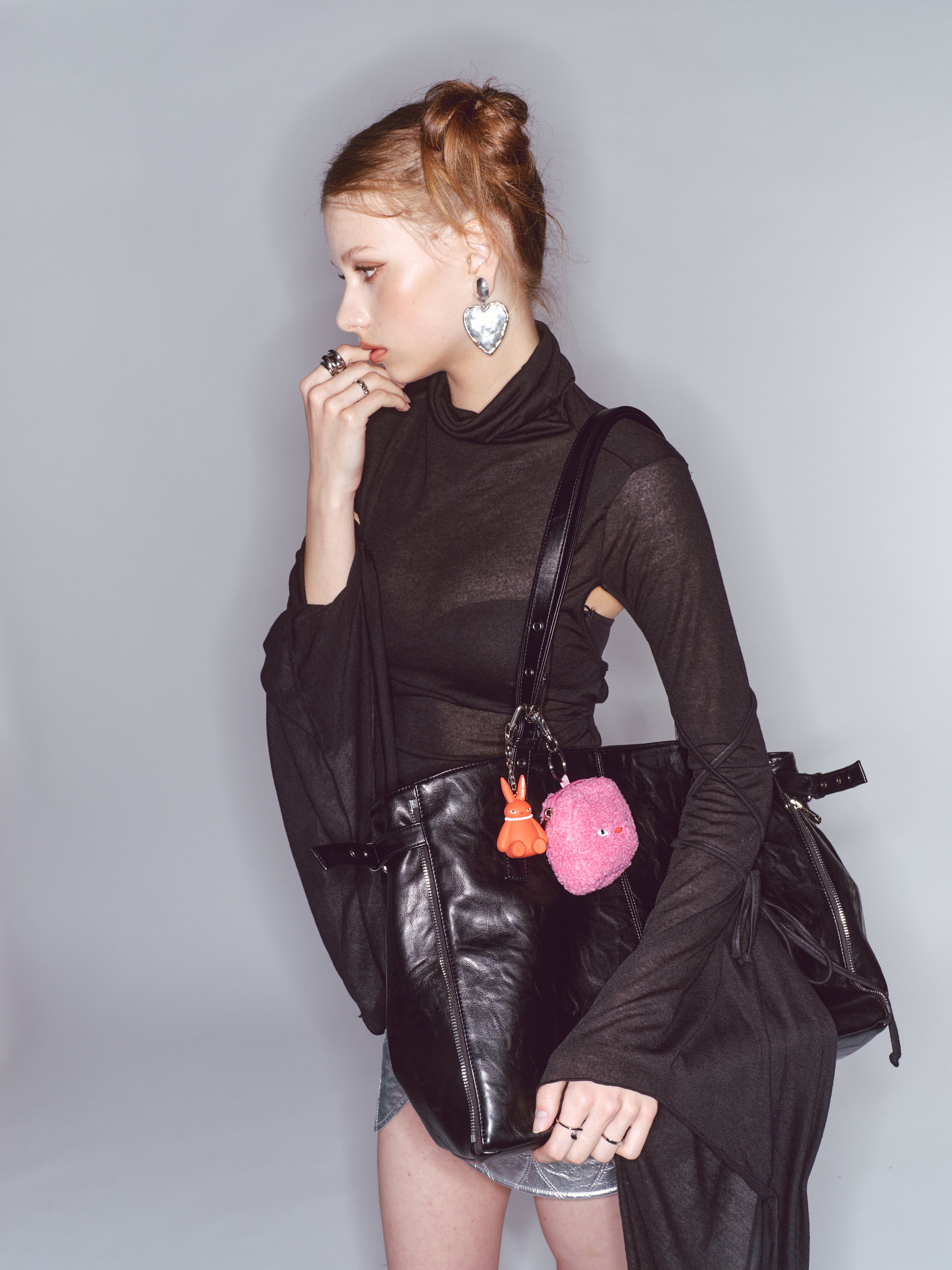 PREORDER Zipper Shopper Bag L Baked Black