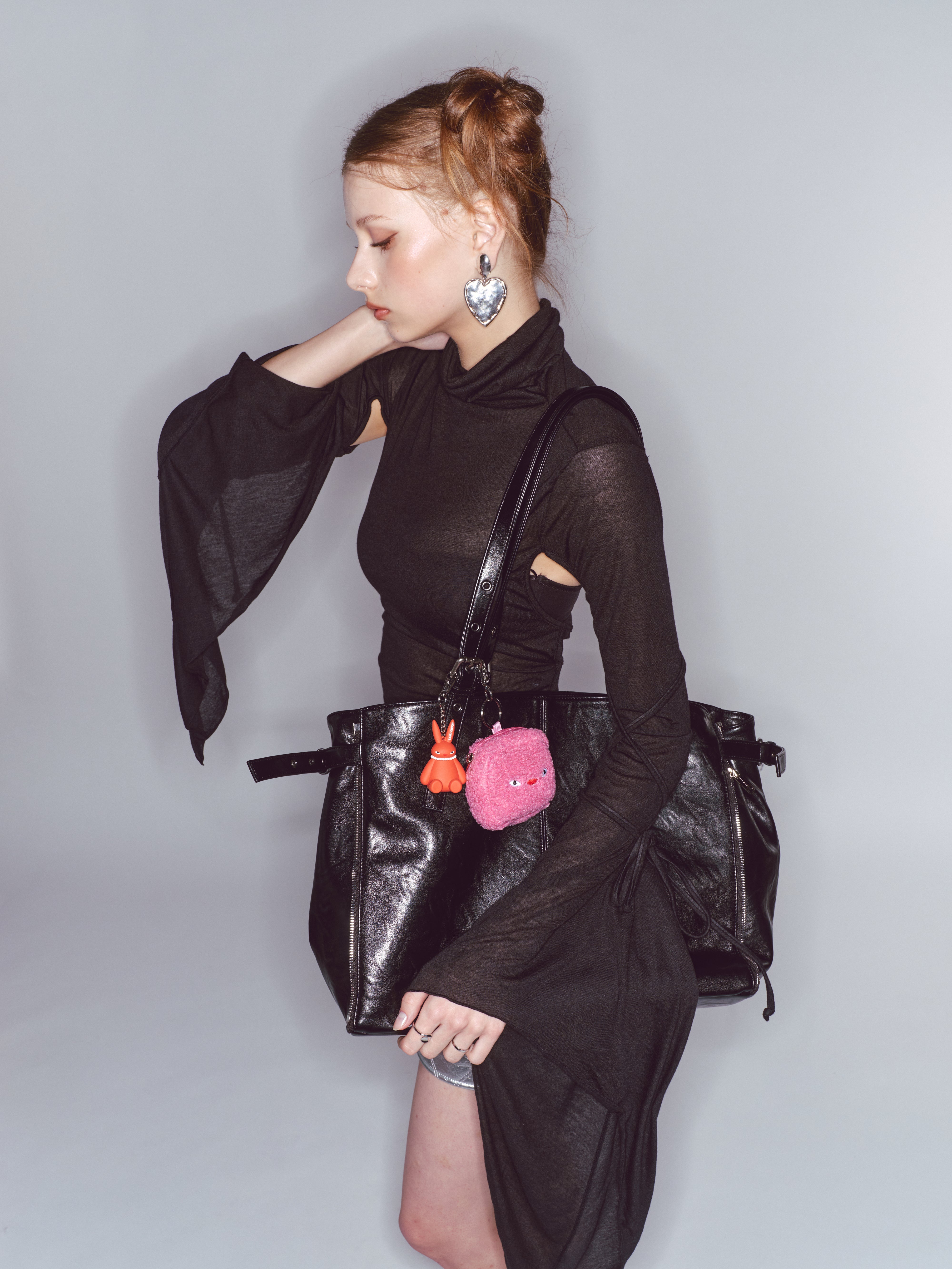 PREORDER Zipper Shopper Bag L Baked Black