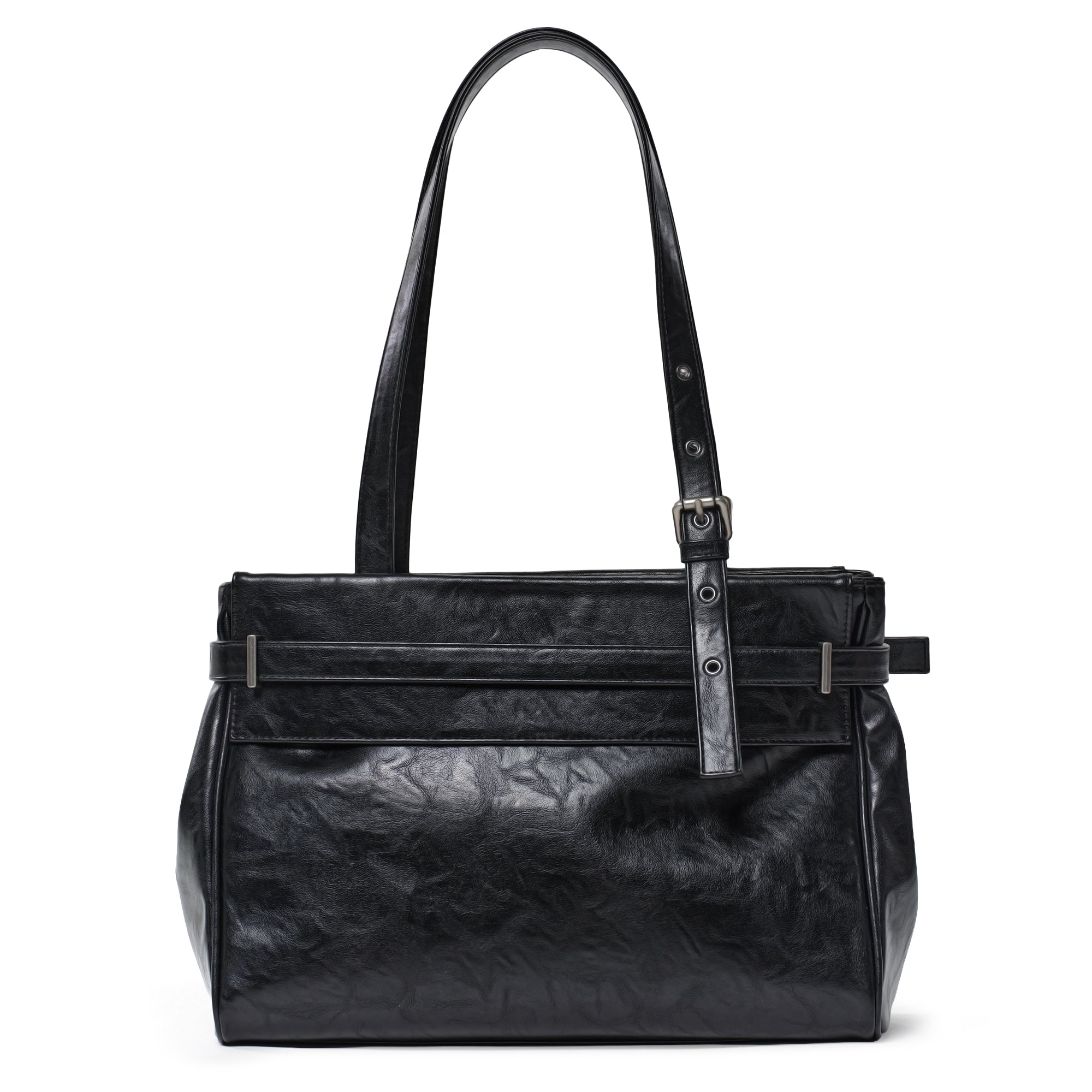 PREORDER Belt Flap Bag M Baked Black