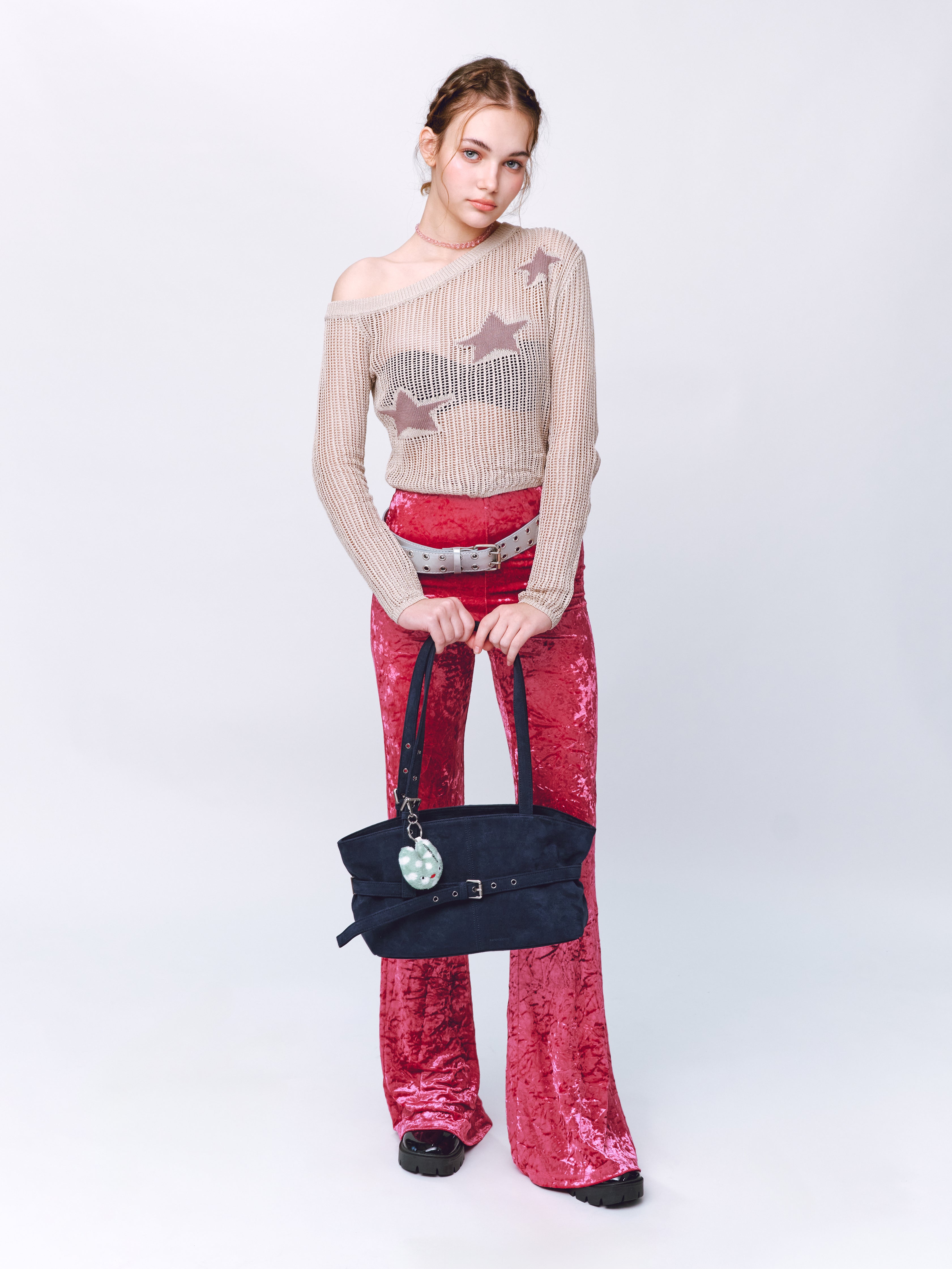 PREORDER Le Belt Bag M Suede Navy