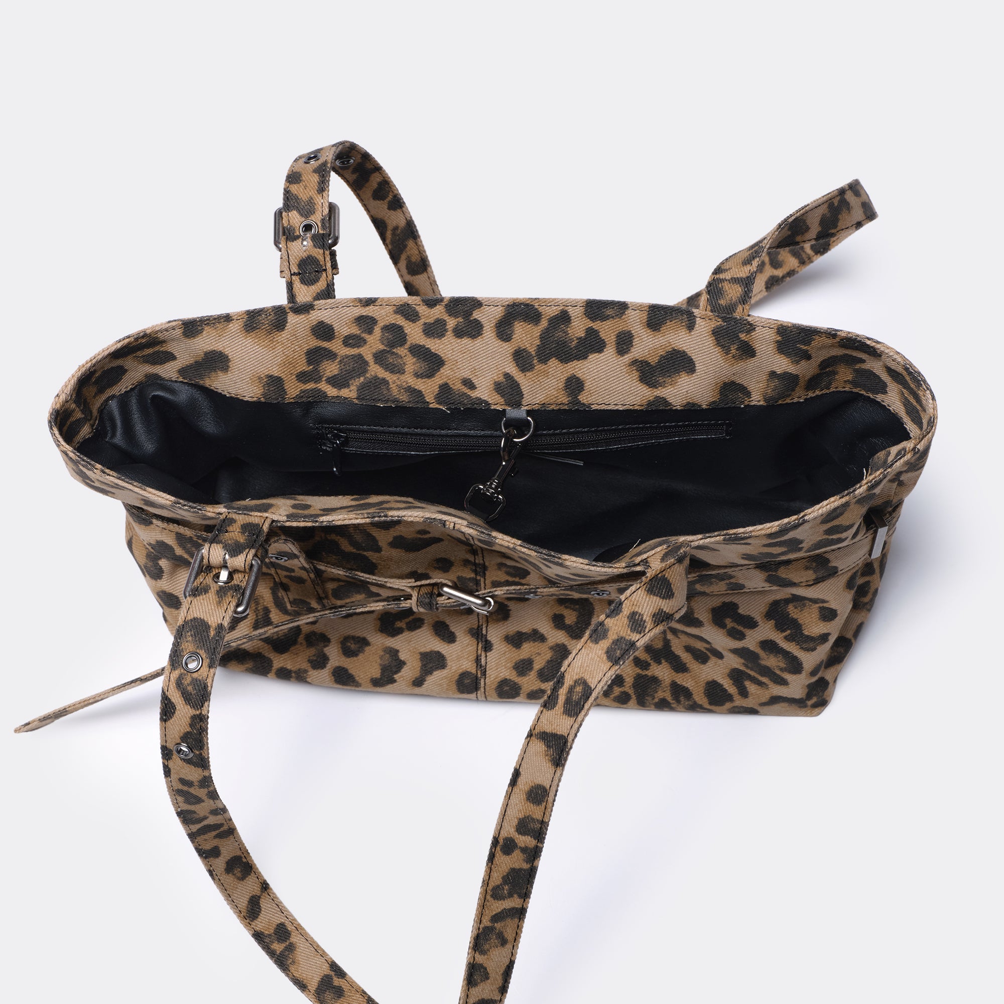 PREORDER Le Belt Bag M Denim Leopard