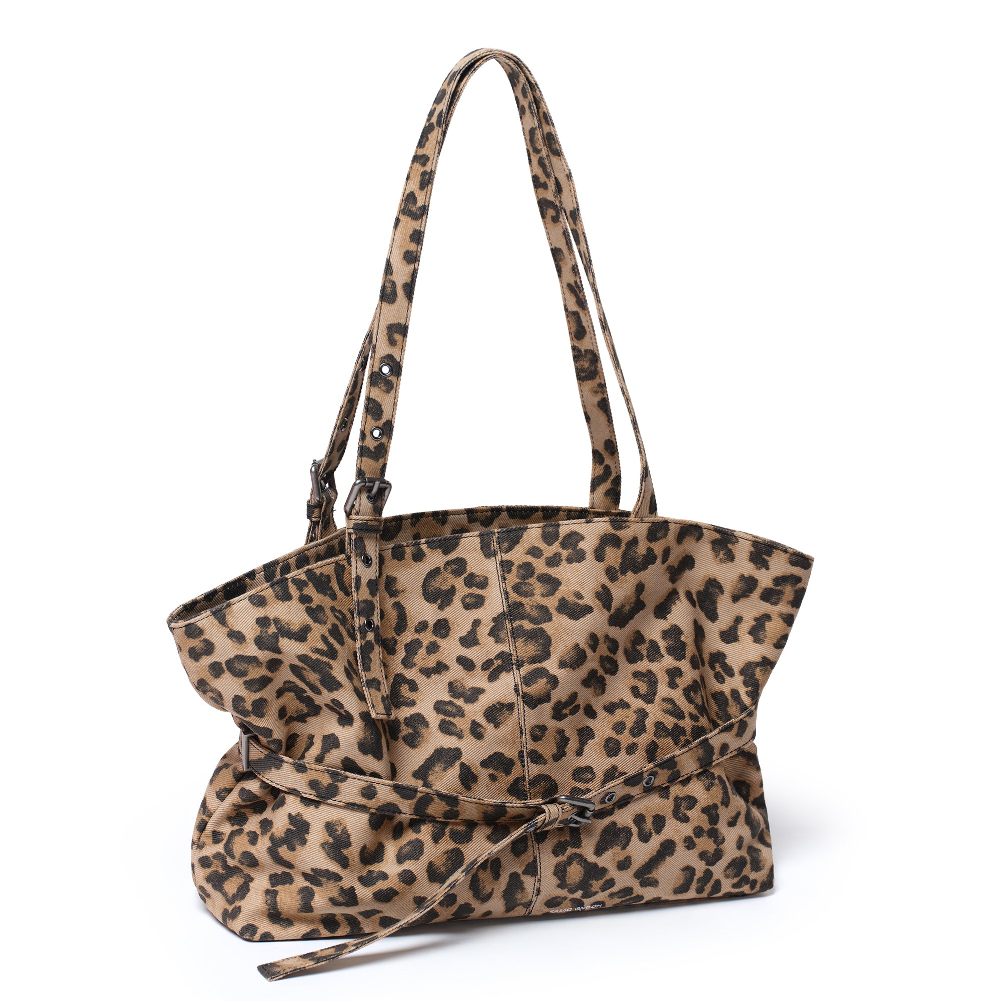 PREORDER Le Belt Bag L Denim Leopard