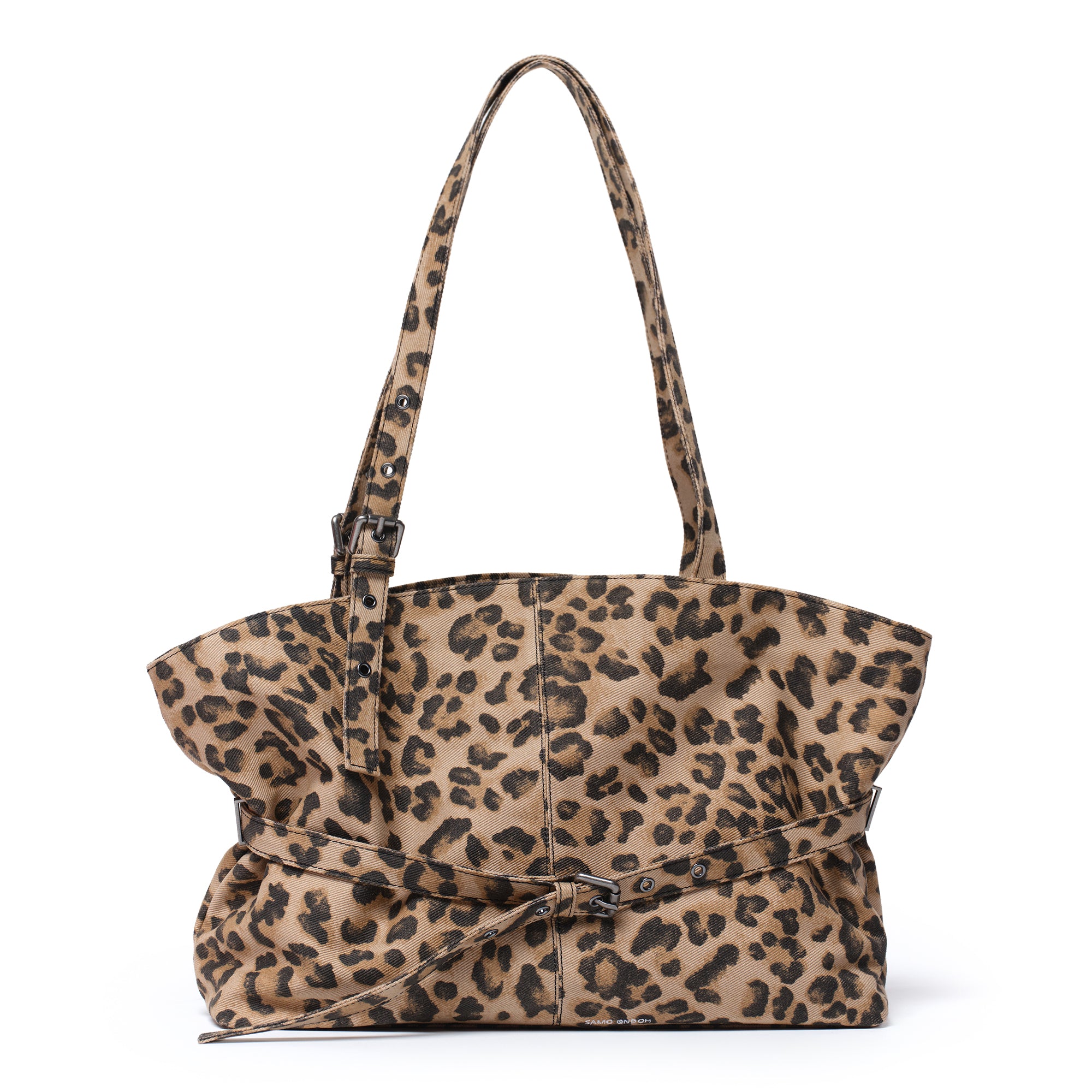 PREORDER Le Belt Bag L Denim Leopard