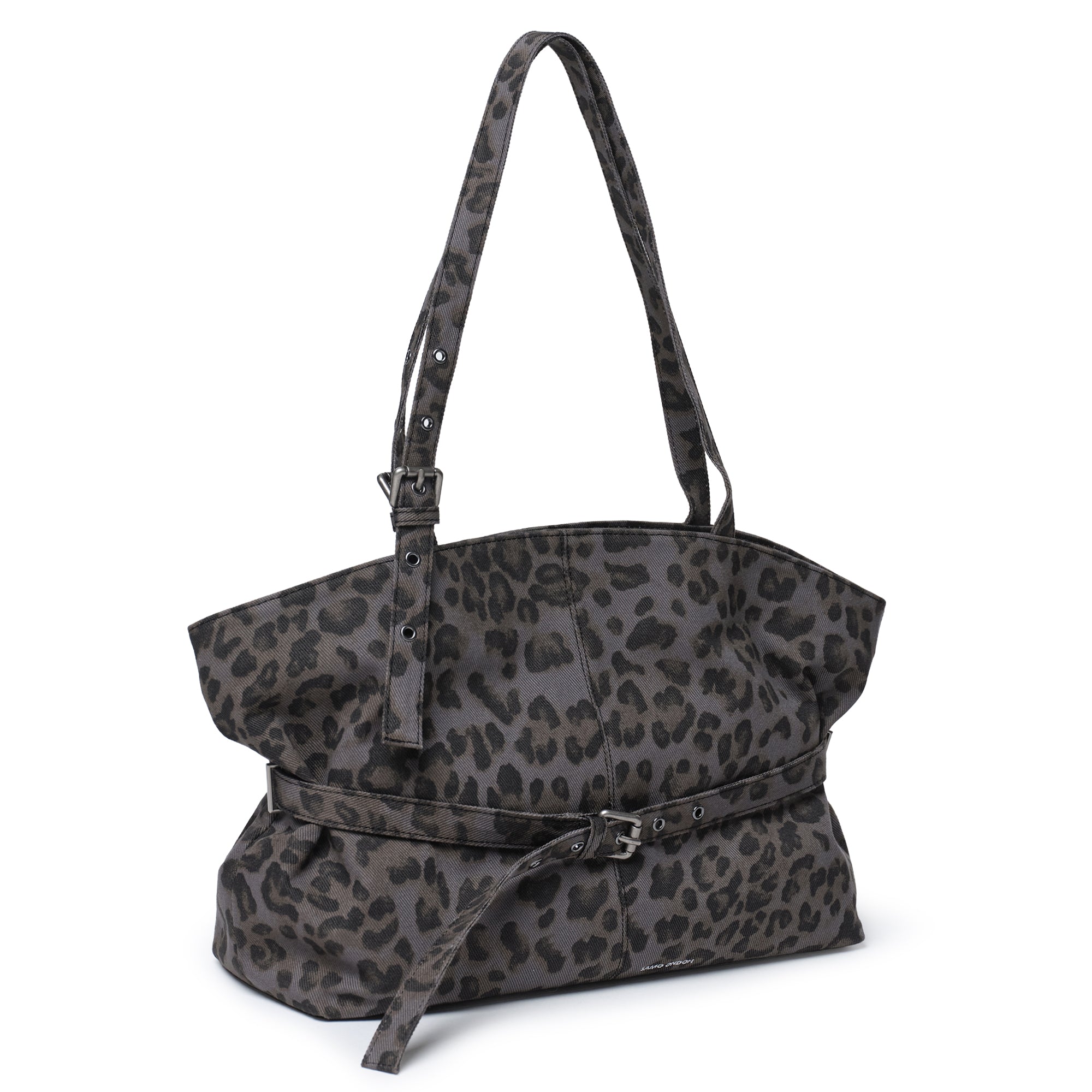 Le Belt Bag L Denim Leopard Noir