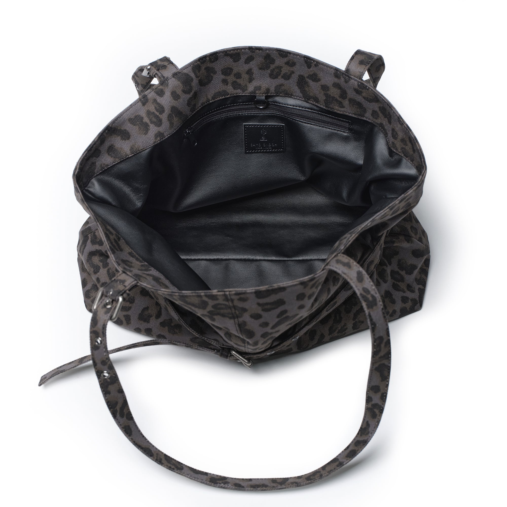 Le Belt Bag L Denim Leopard Noir