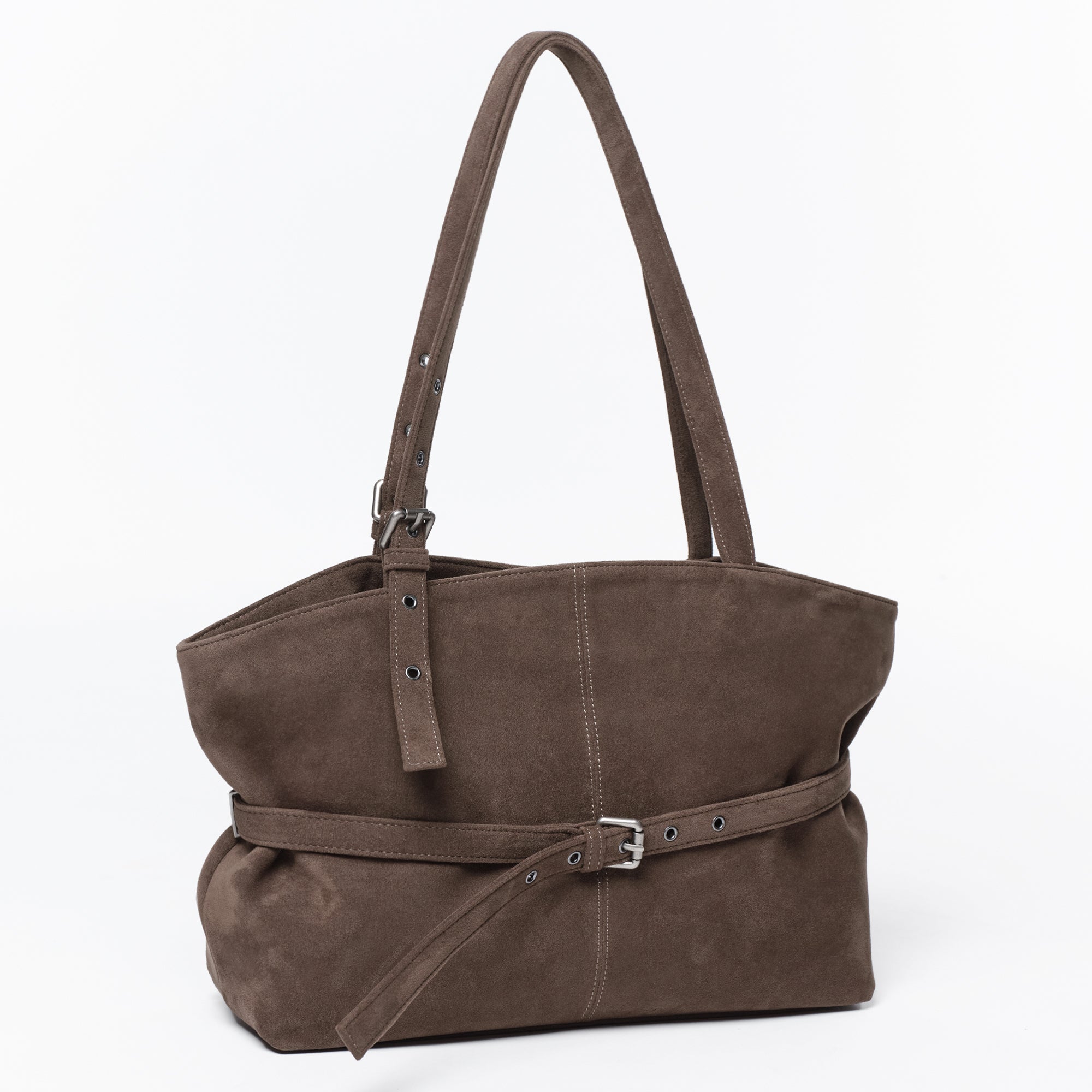 PREORDER Le Belt Bag L Suede Khaki Gray