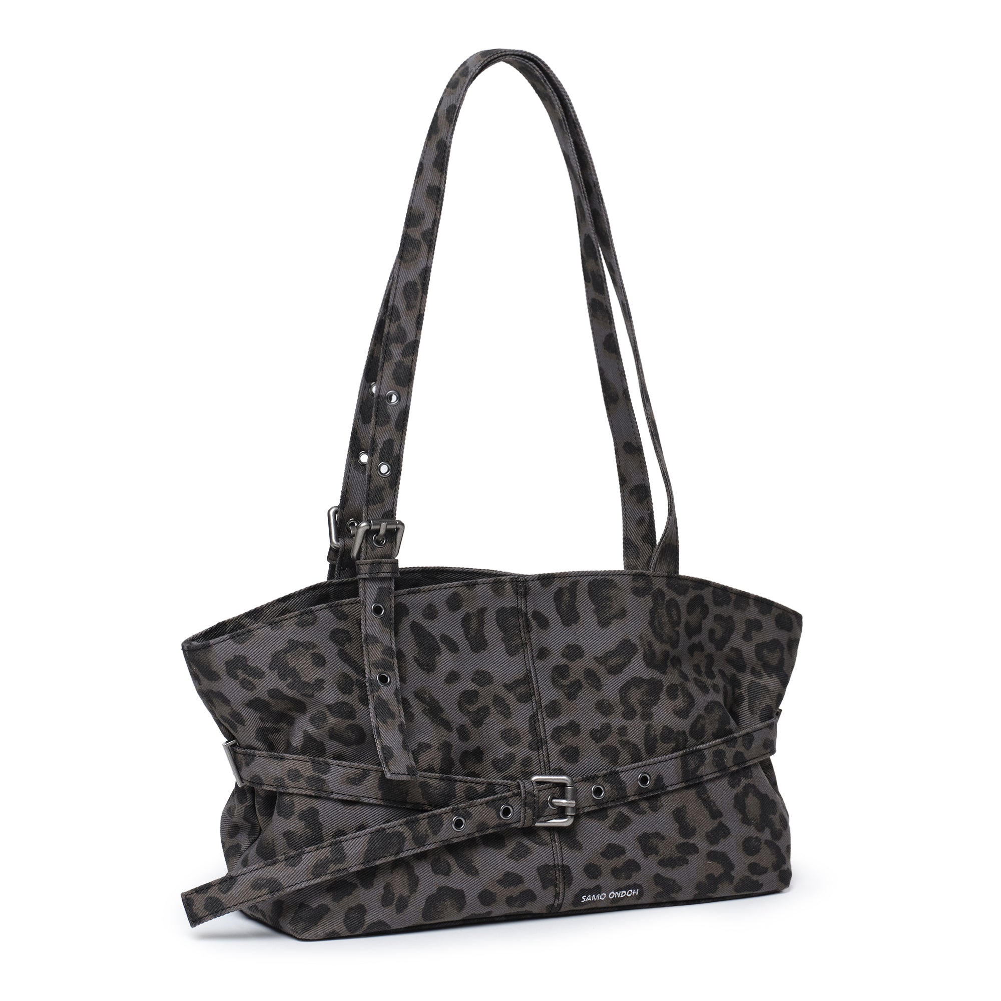 Le Belt Bag M Denim Leopard Noir