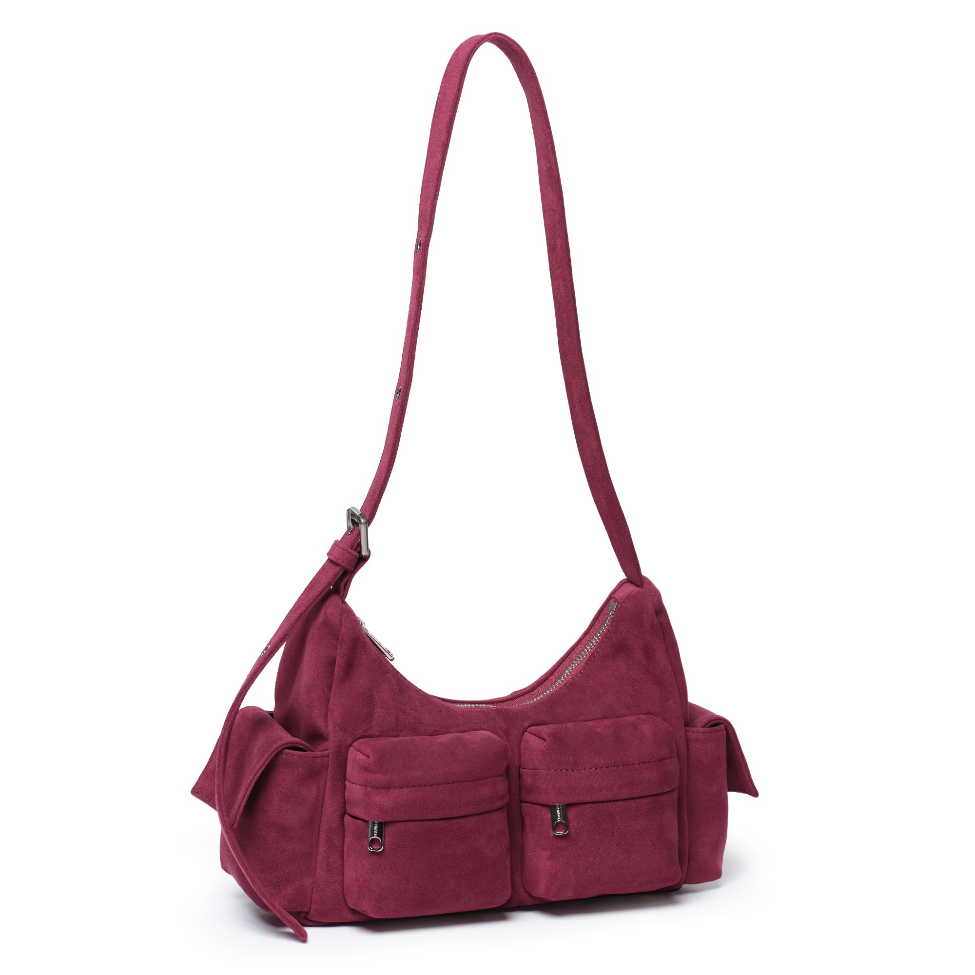 Pocket Mug Bag M Suede Magenta