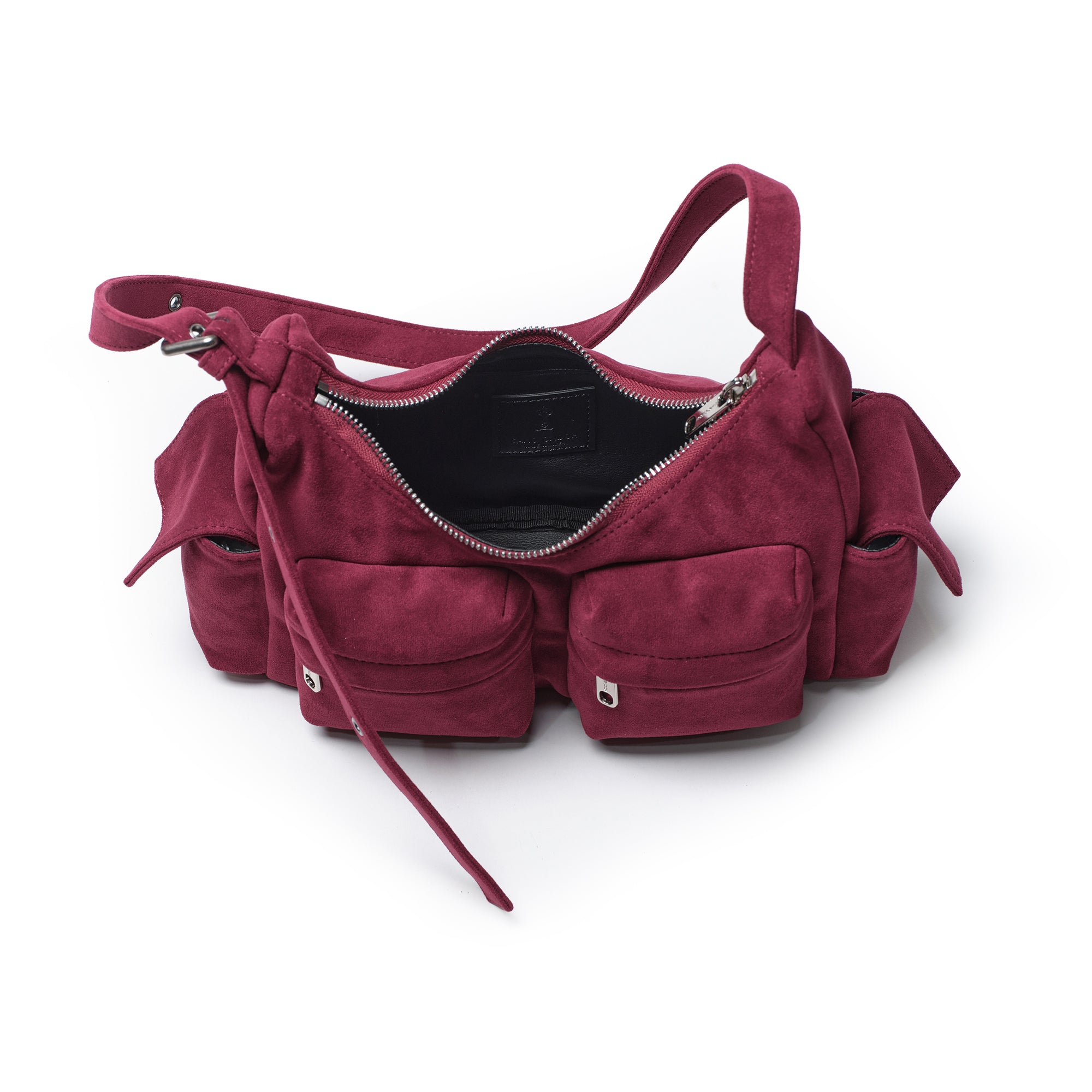 Pocket Mug Bag M Suede Magenta