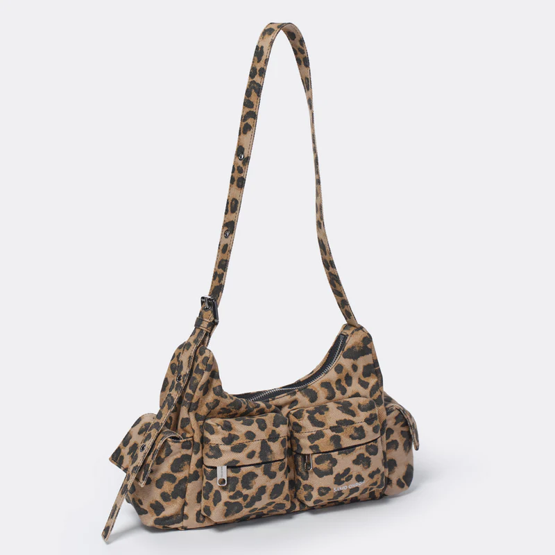 PREORDER Pocket Mug Bag M Denim Leopard