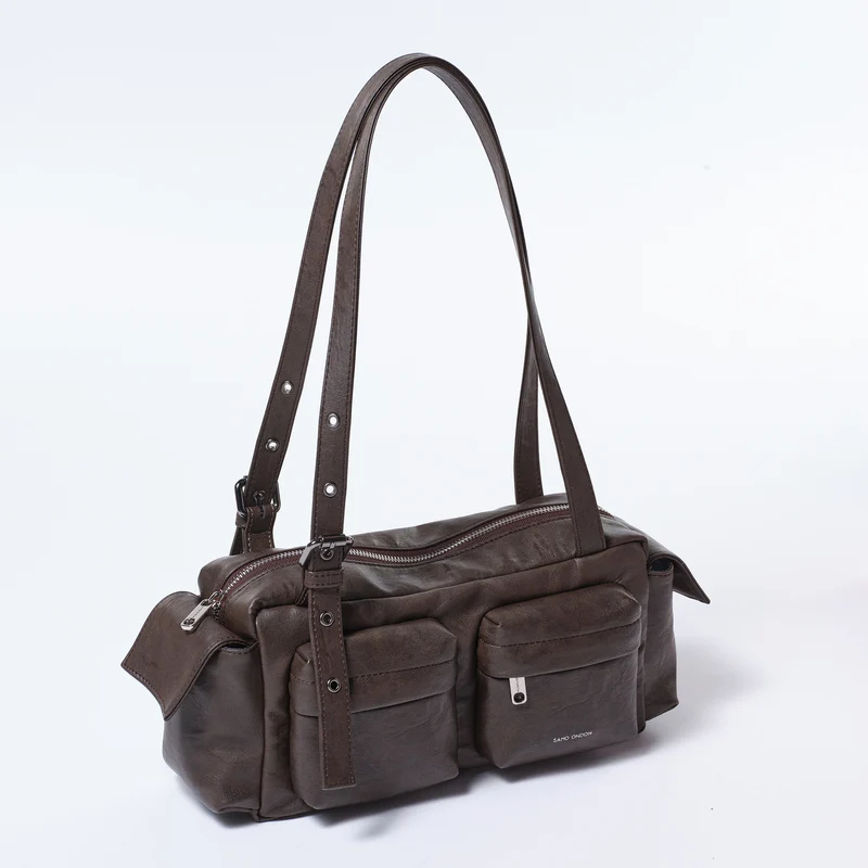 Pocket Utility Bag M Brushed Chocolate
