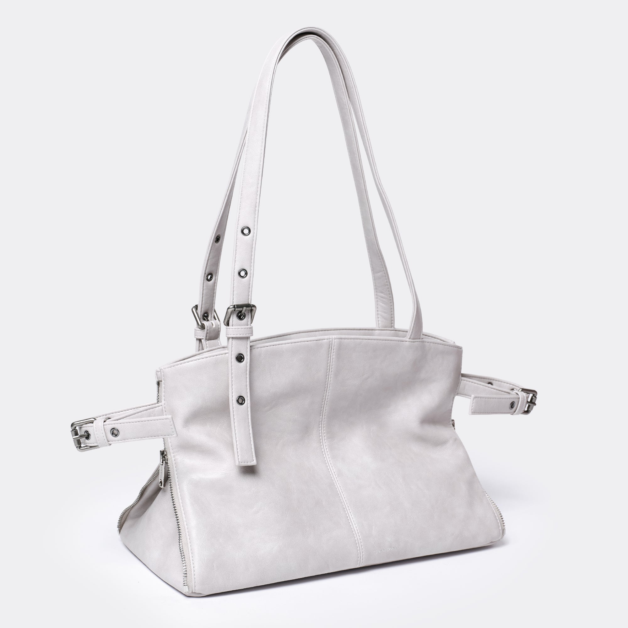 Zipper Shopper Bag M Baked Powder