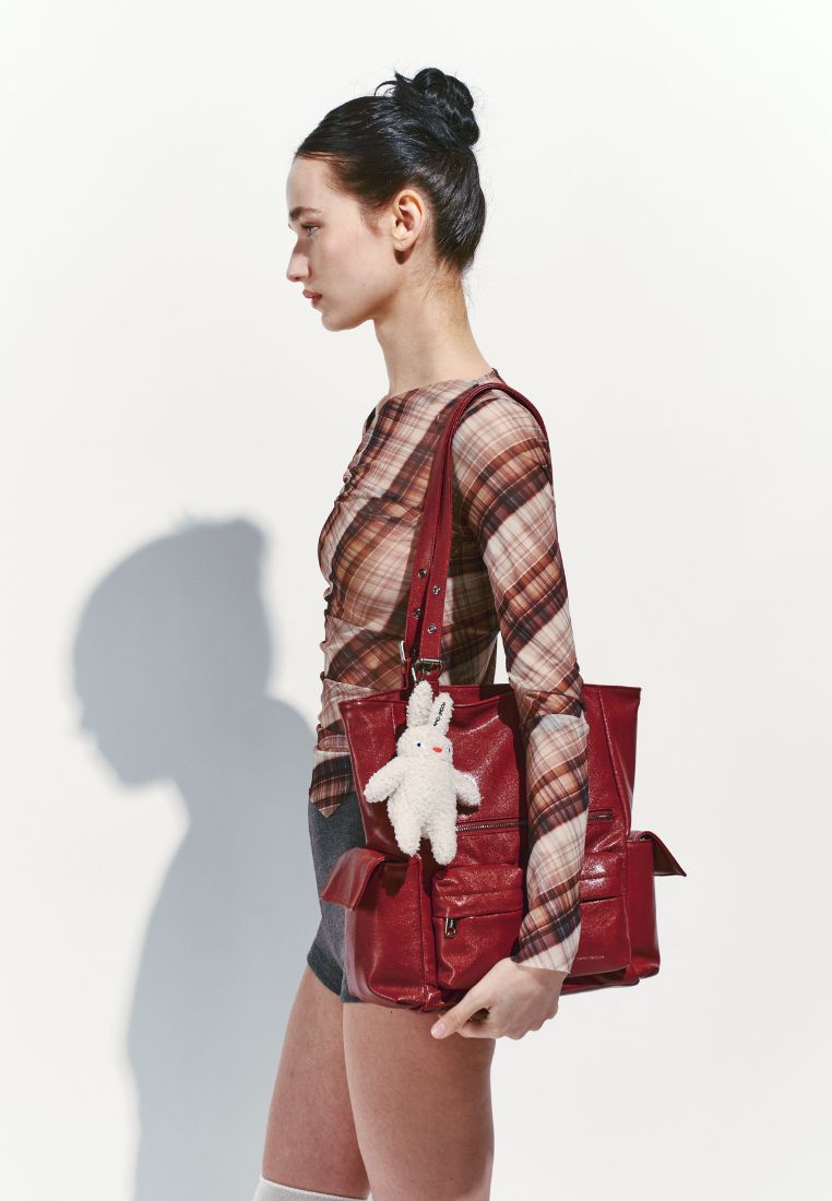Pocket Shopper Bag M Goat Red