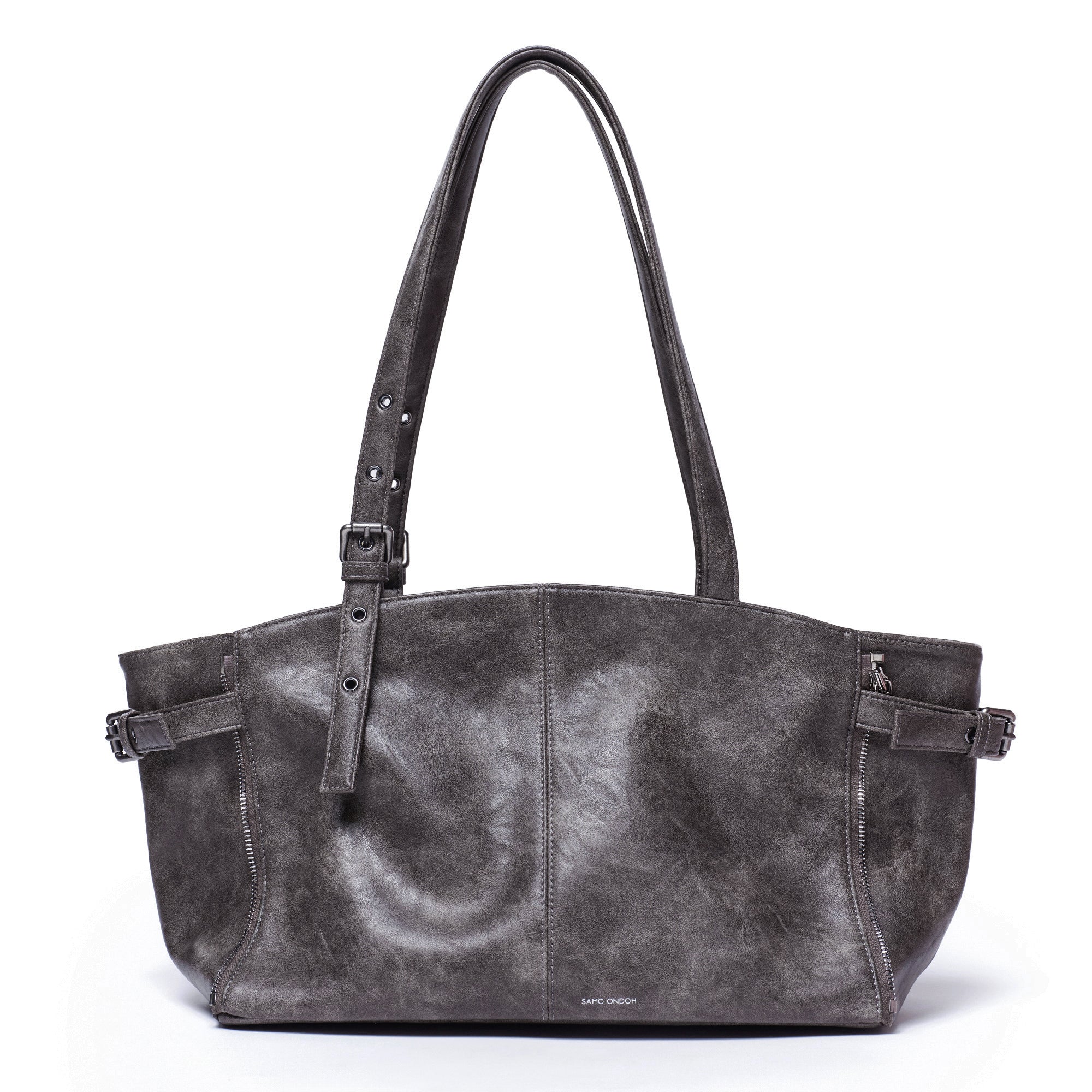 Zipper Shopper Bag M Baked Gray