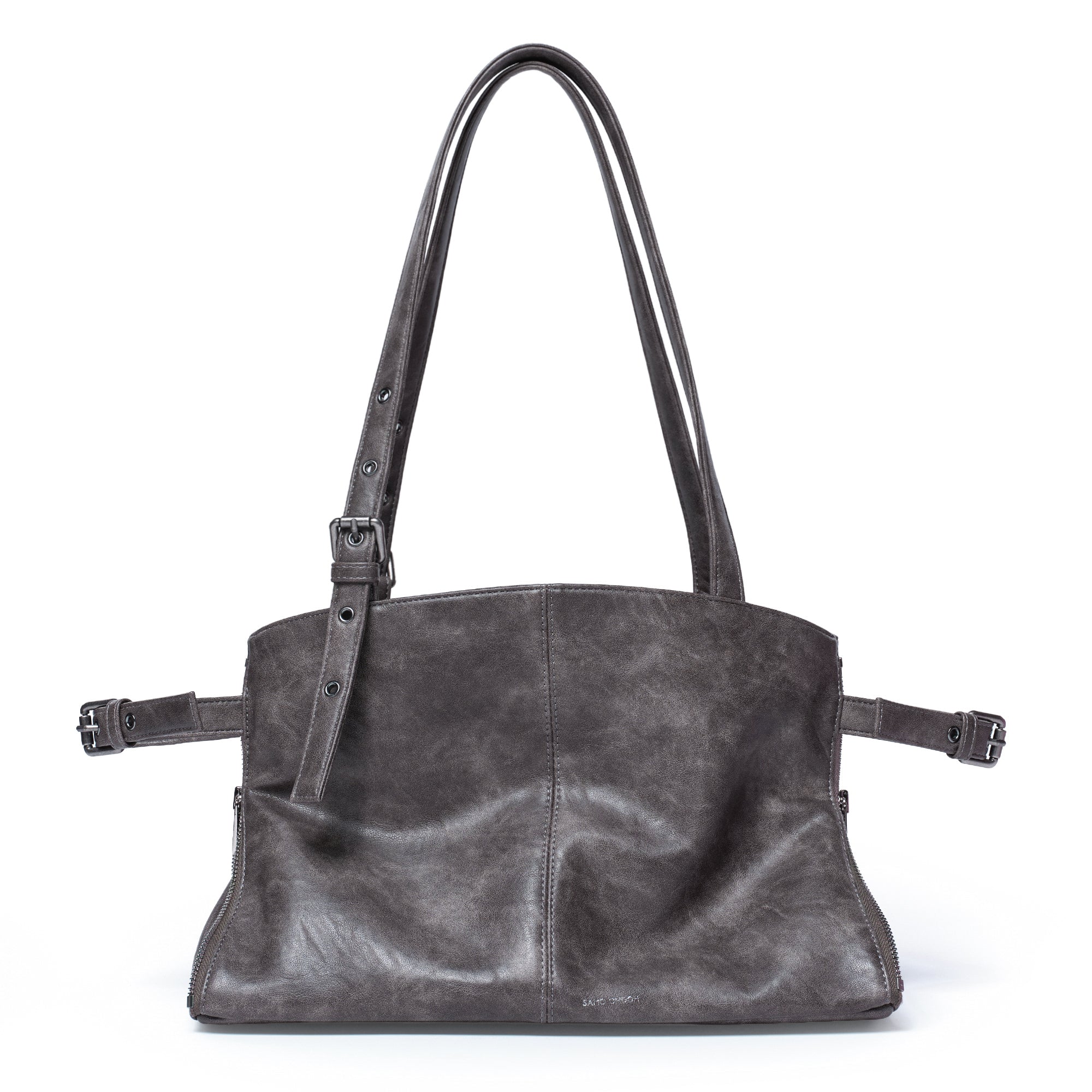 Zipper Shopper Bag M Baked Gray