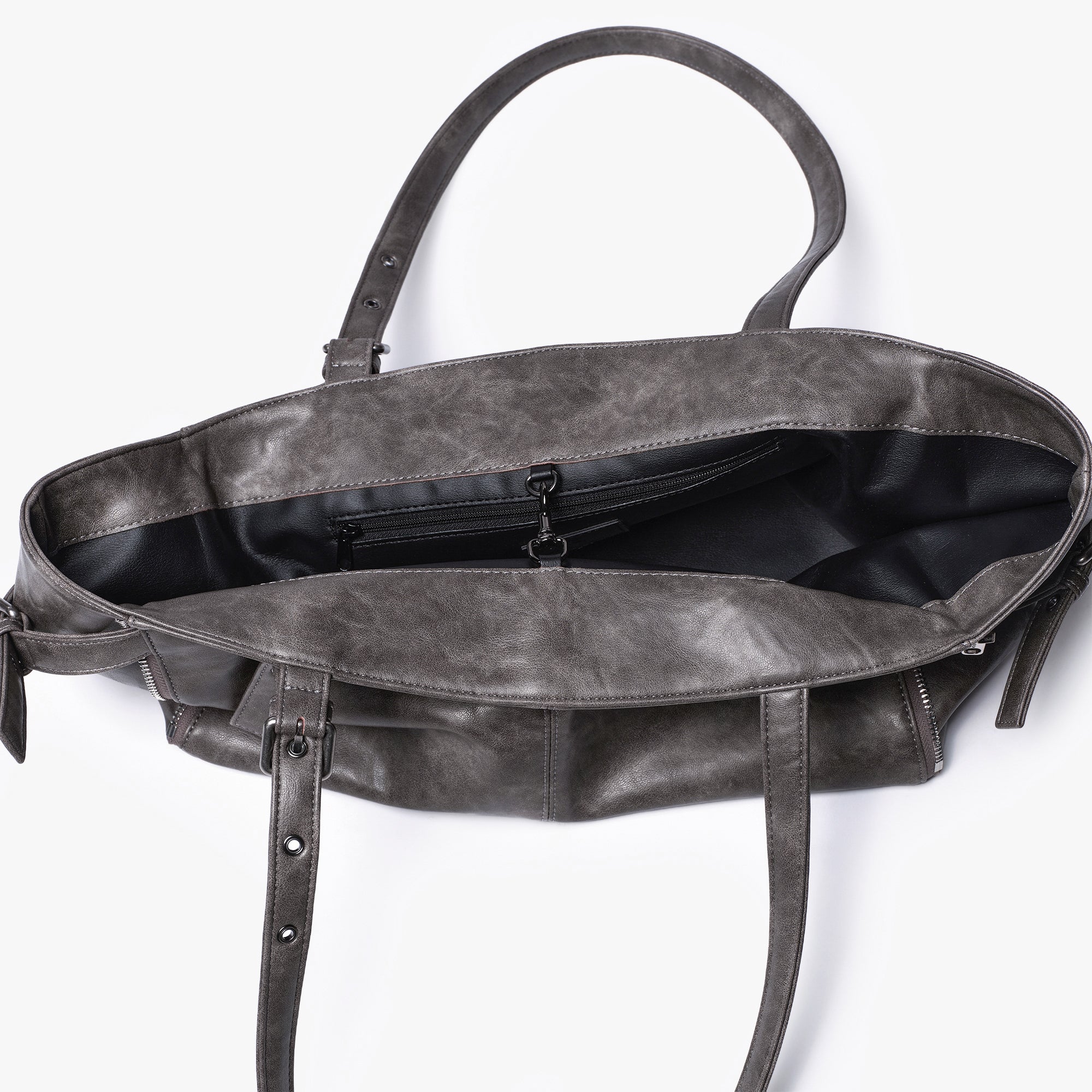 Zipper Shopper Bag M Baked Gray