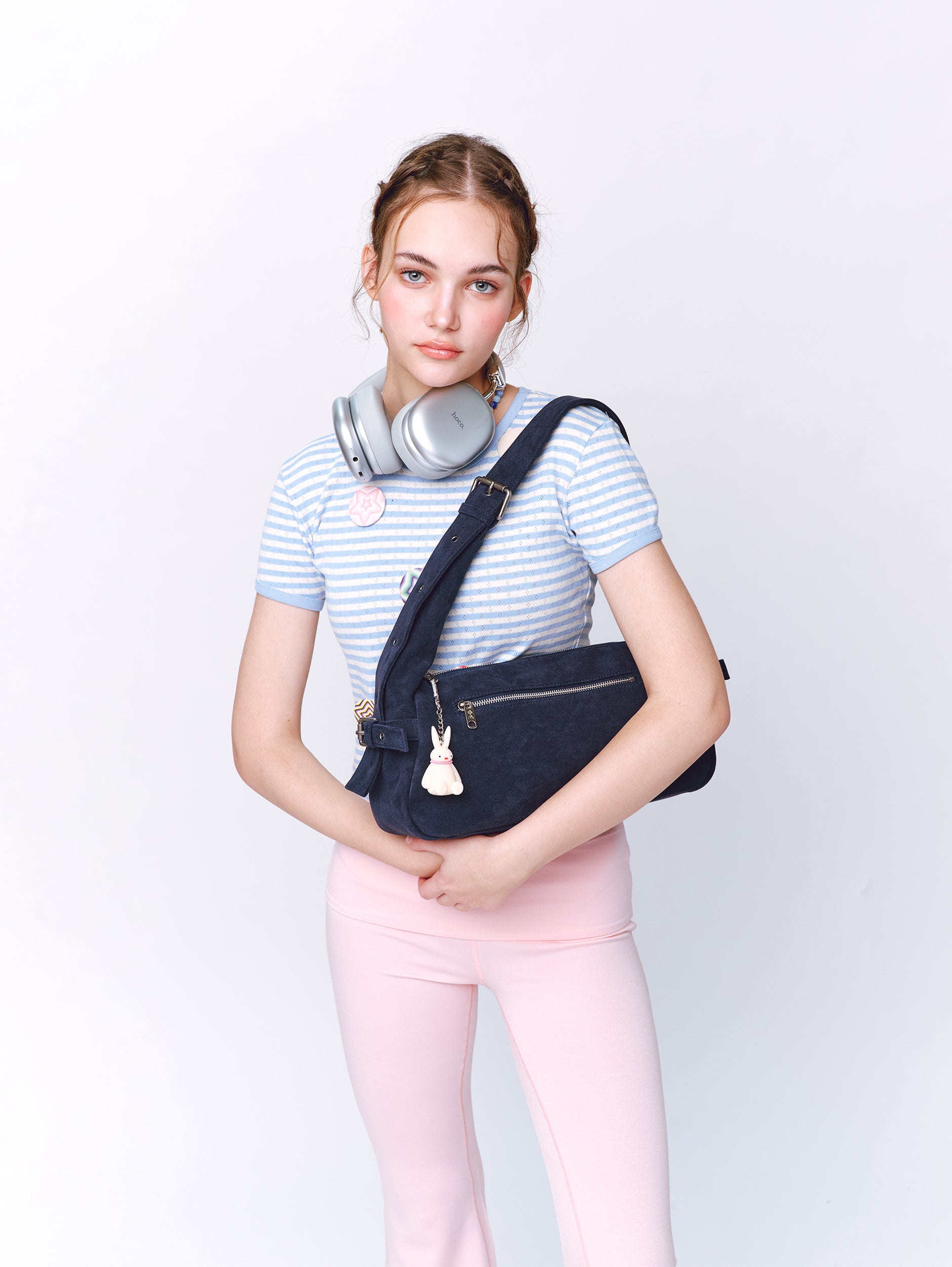 Atta Bag M Suede Navy