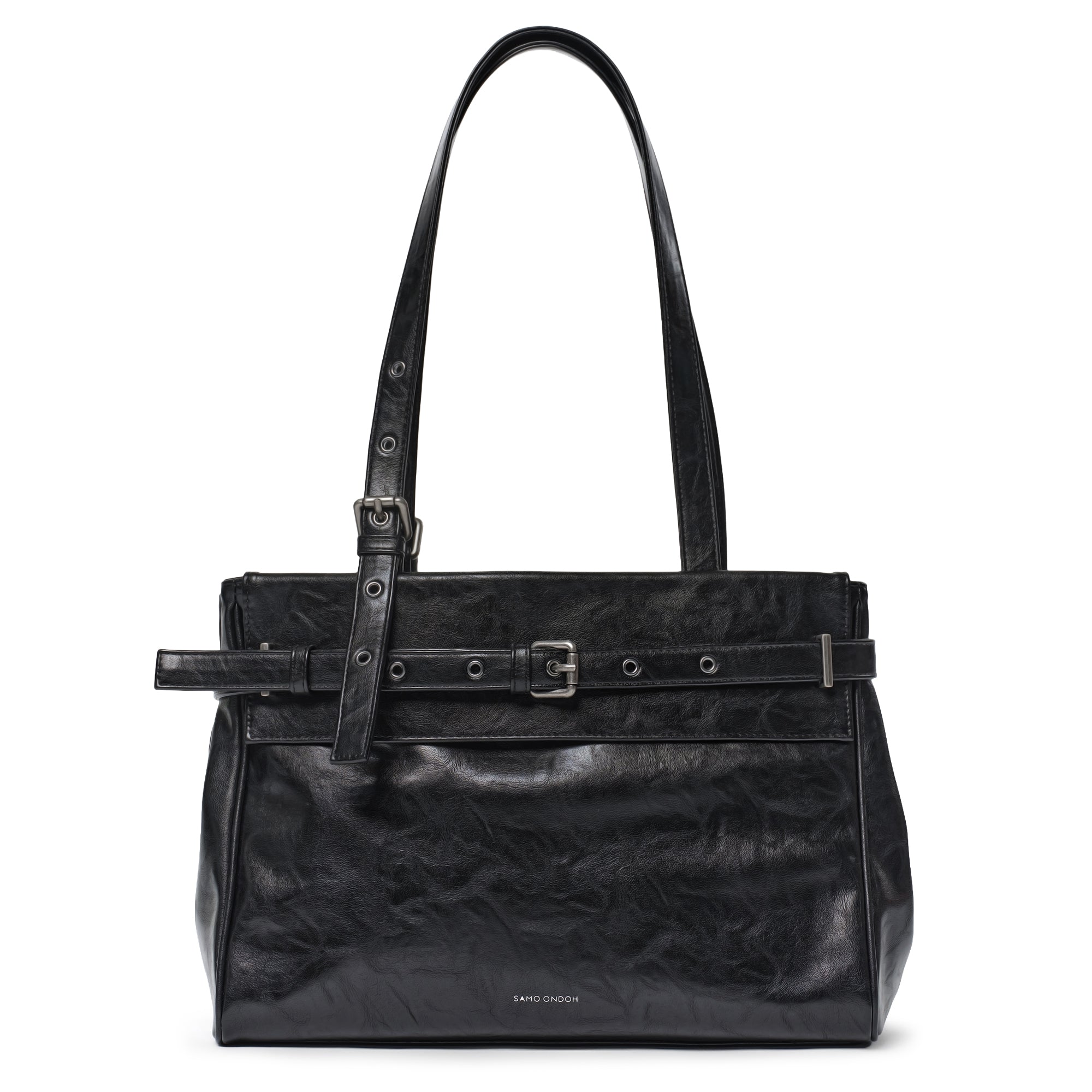 PREORDER Belt Flap Bag M Baked Black