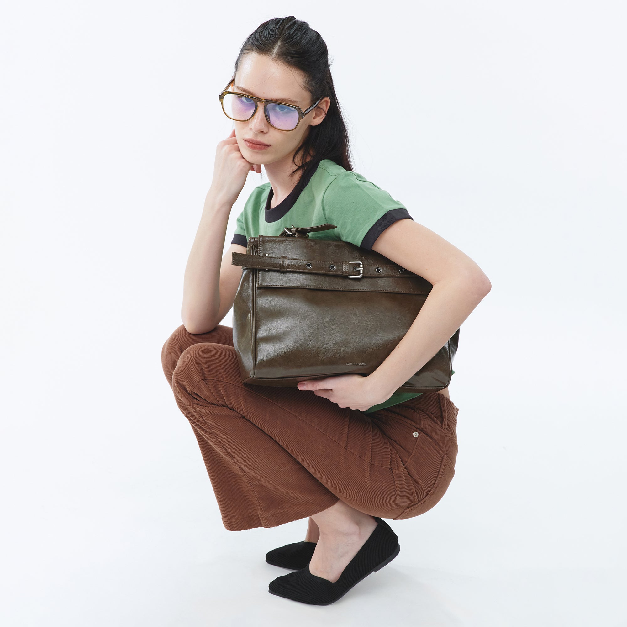 Belt Flap Bag M Coffeemilk