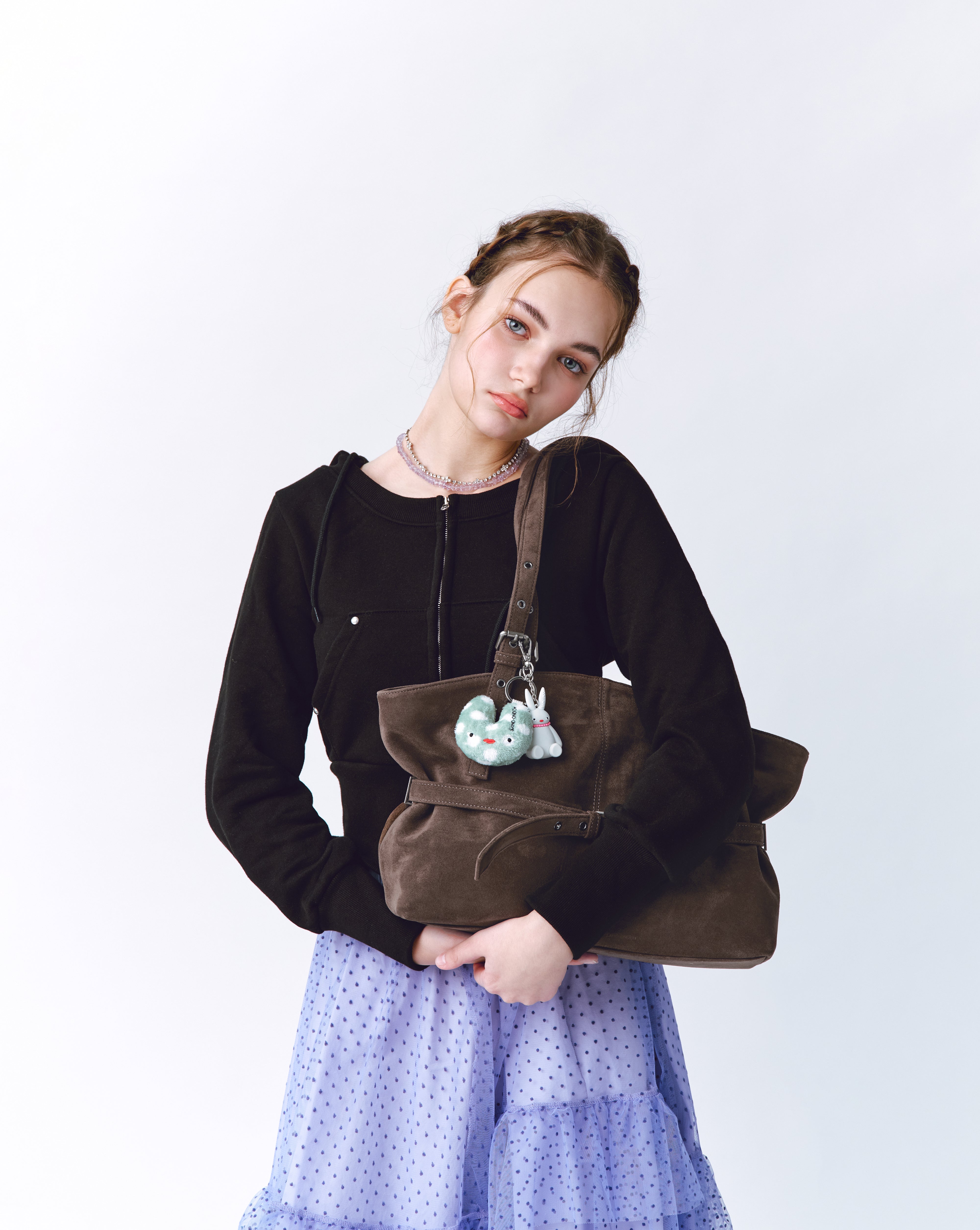 PREORDER Le Belt Bag L Suede Khaki Gray