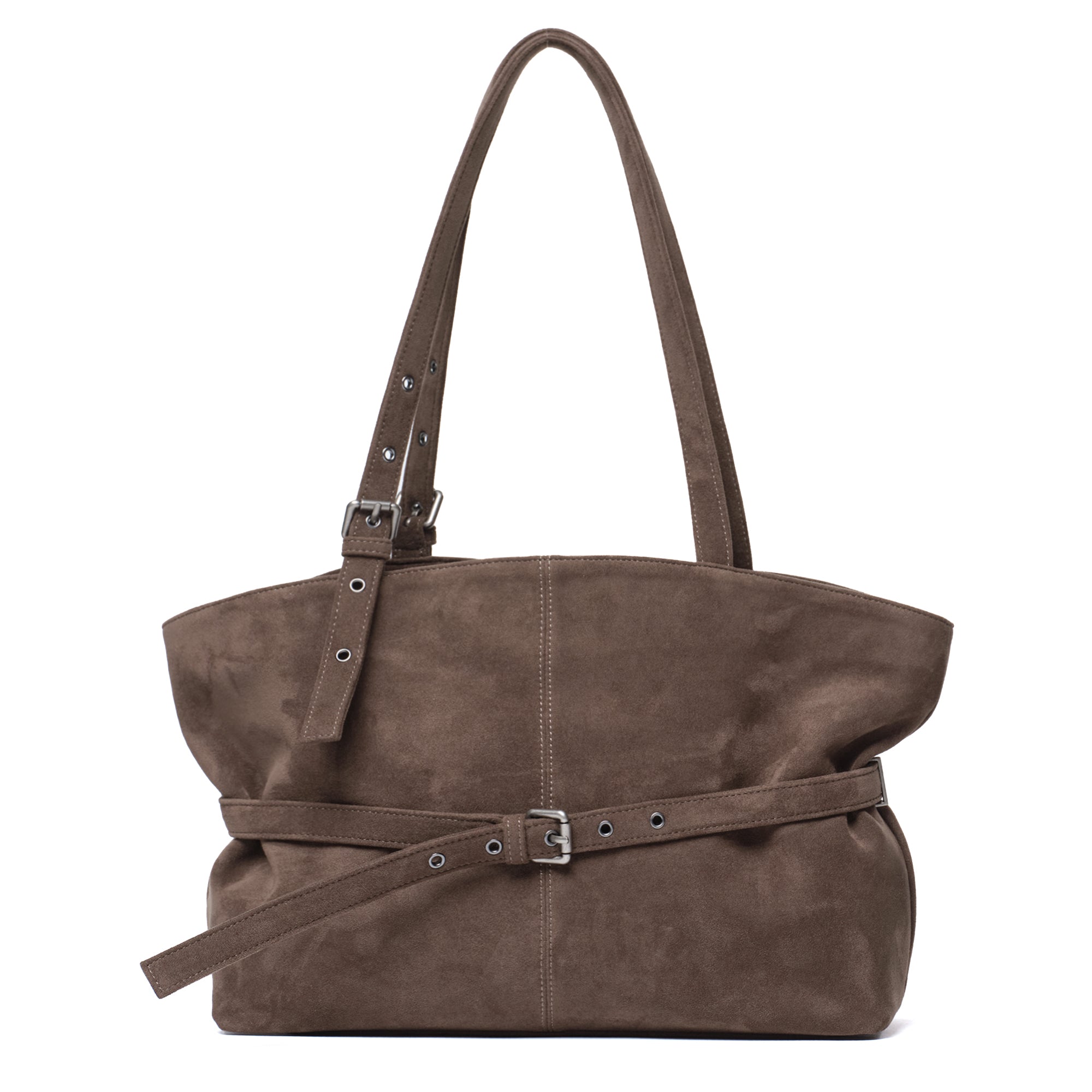 PREORDER Le Belt Bag L Suede Khaki Gray