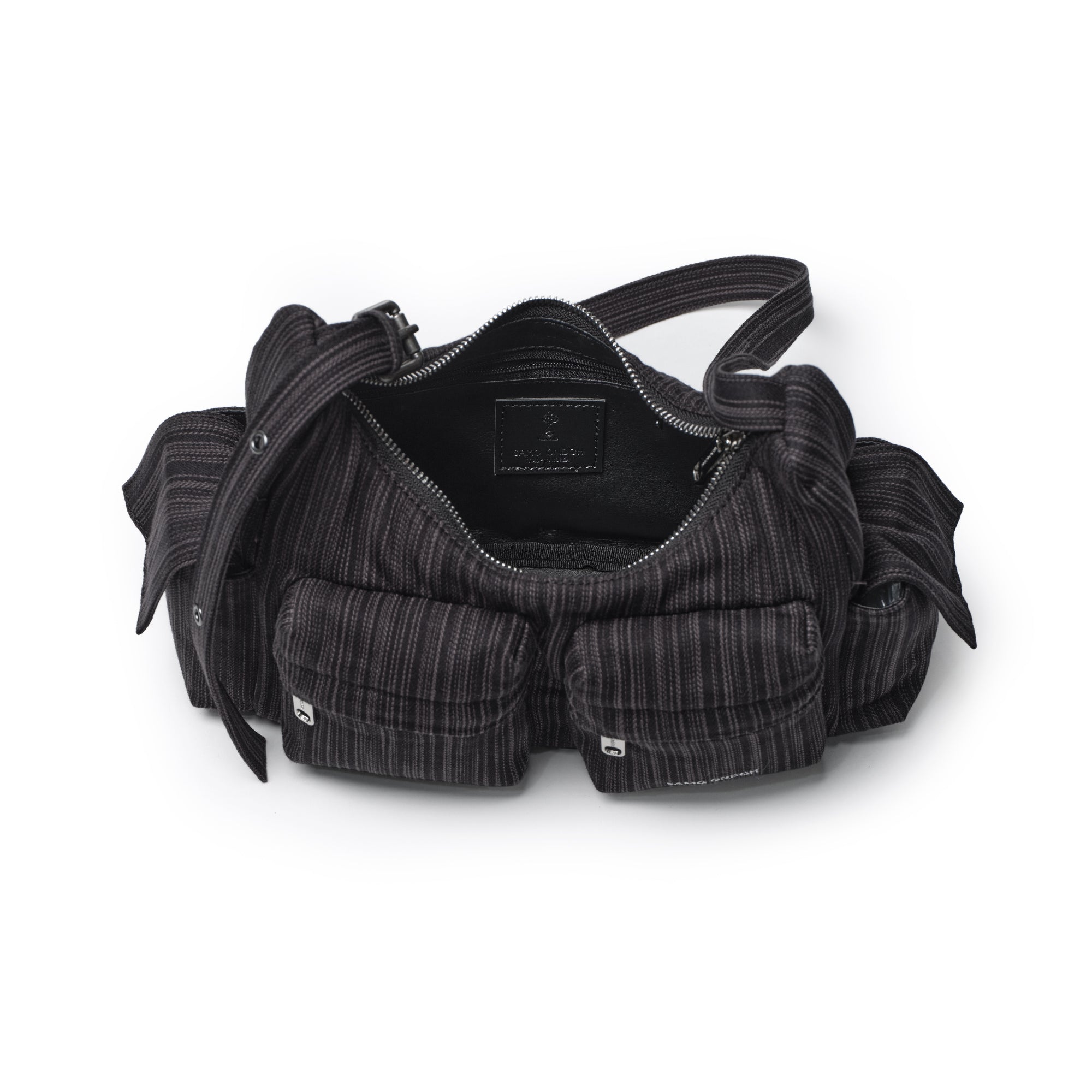 Pocket Mug Bag M Stripe Black