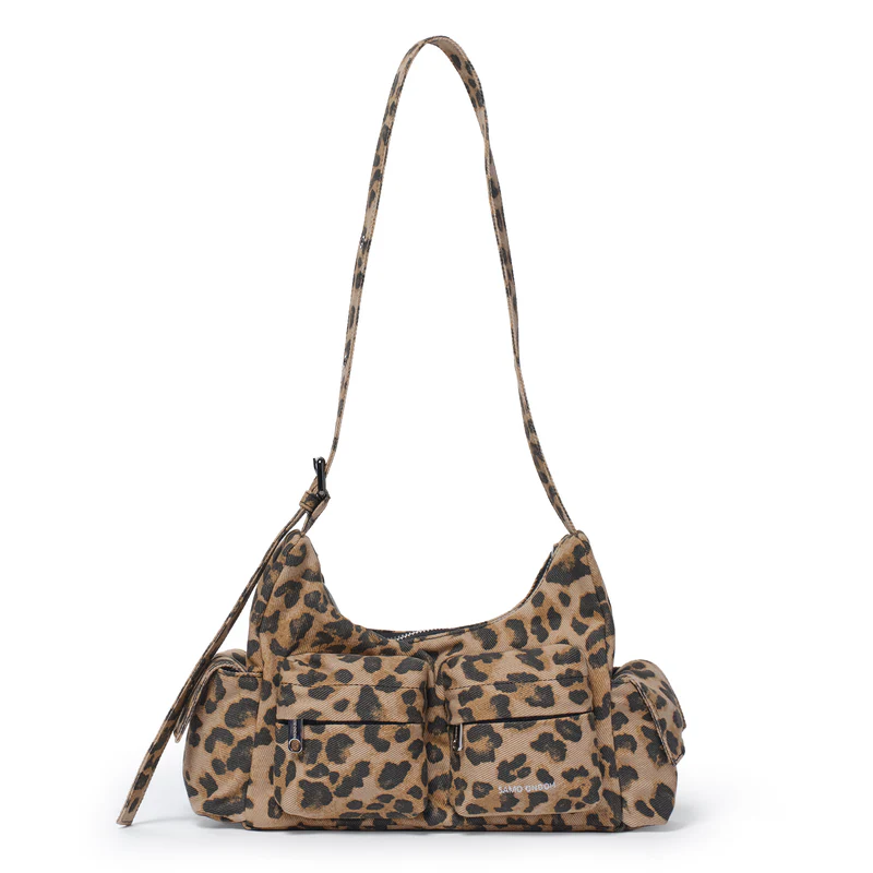 PREORDER Pocket Mug Bag M Denim Leopard