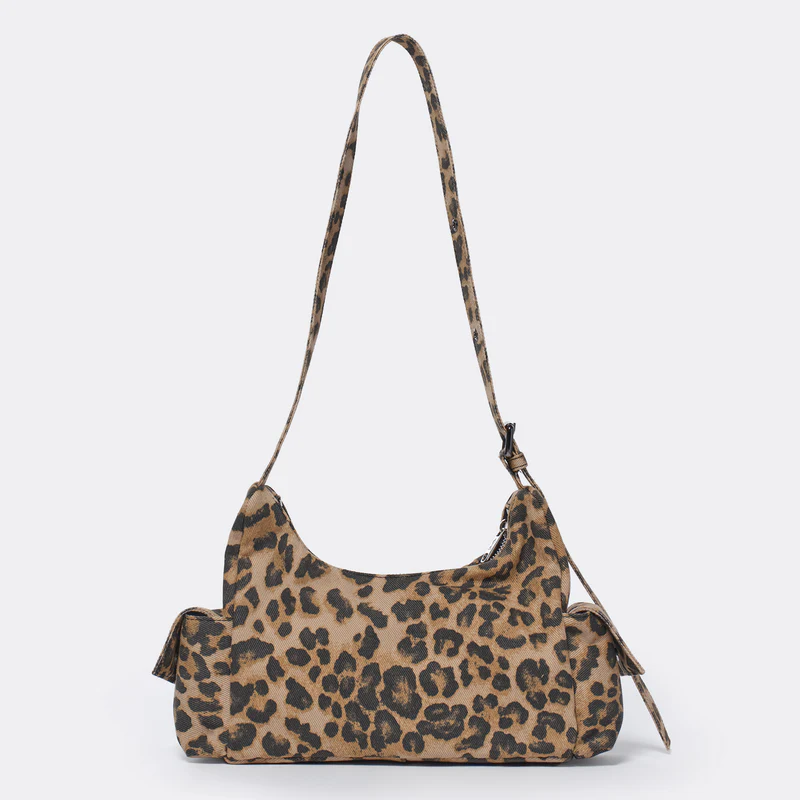 PREORDER Pocket Mug Bag M Denim Leopard