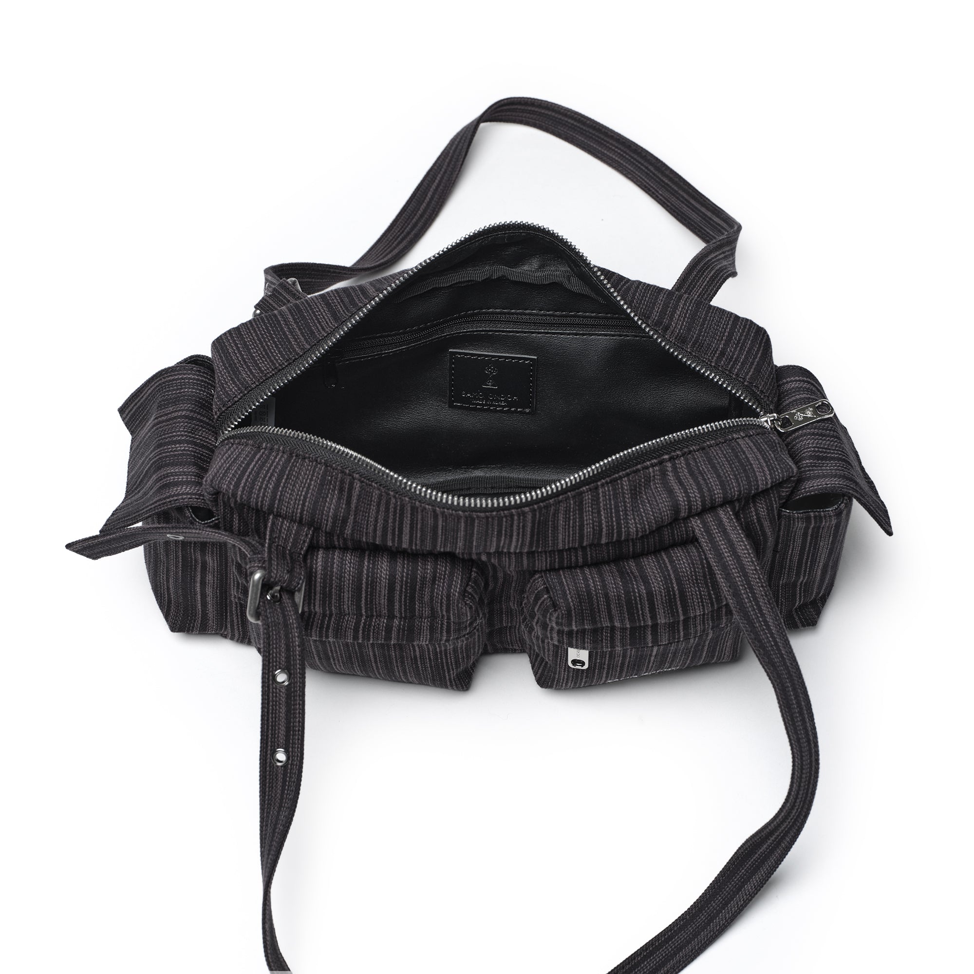 Pocket Utility Bag M Stripe Black