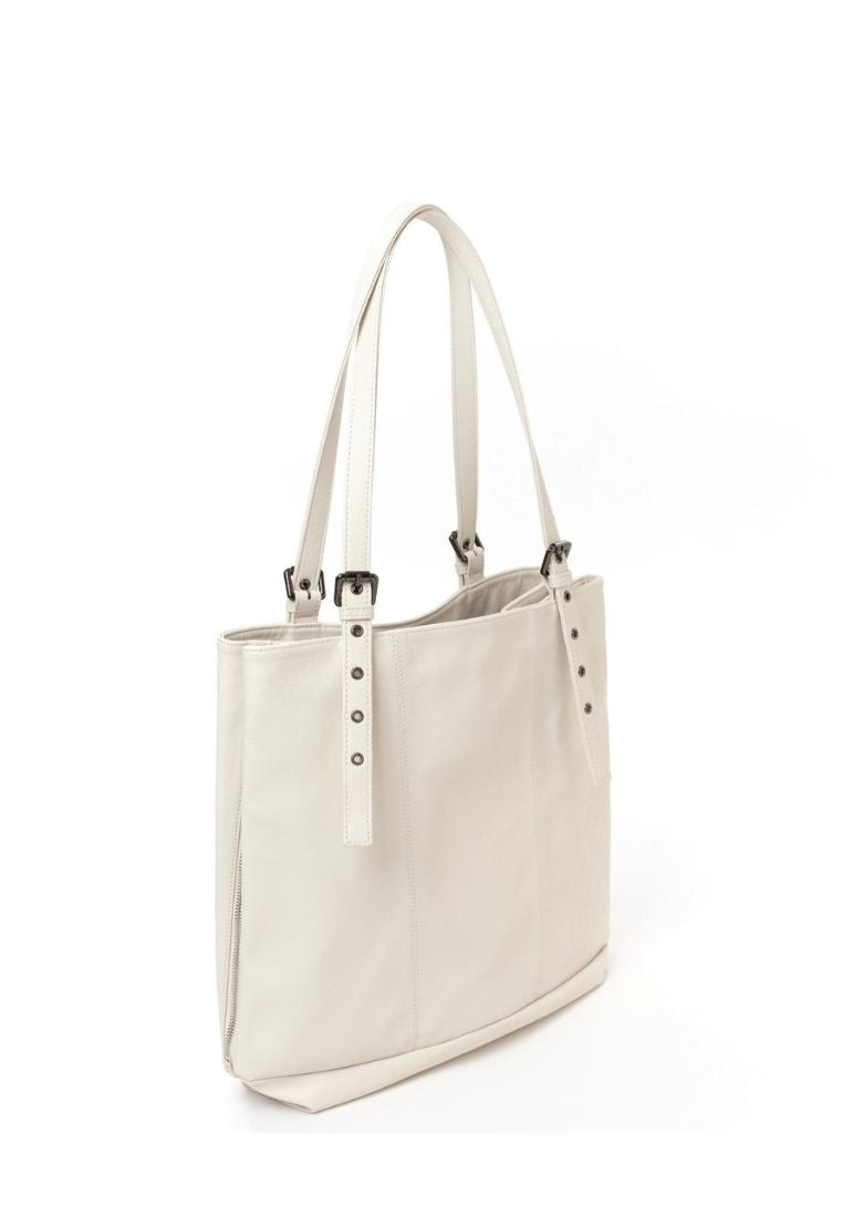 Zipper Shopper Bag L Nappa Ivory
