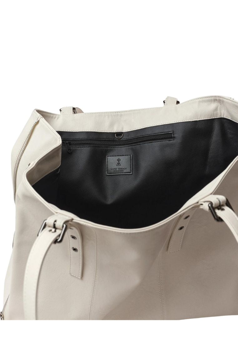 Zipper Shopper Bag L Nappa Ivory