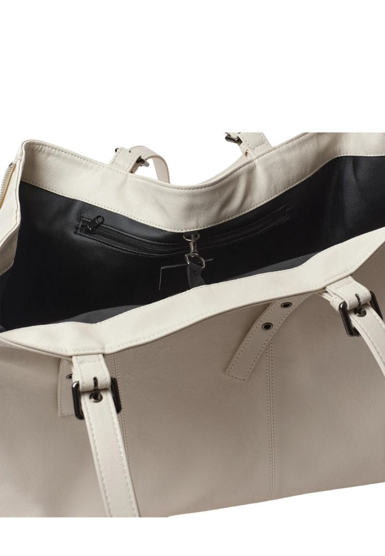 Zipper Shopper Bag L Nappa Ivory
