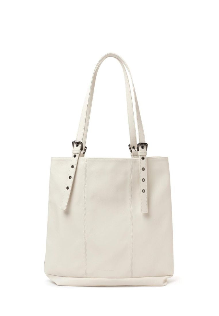 Zipper Shopper Bag L Nappa Ivory