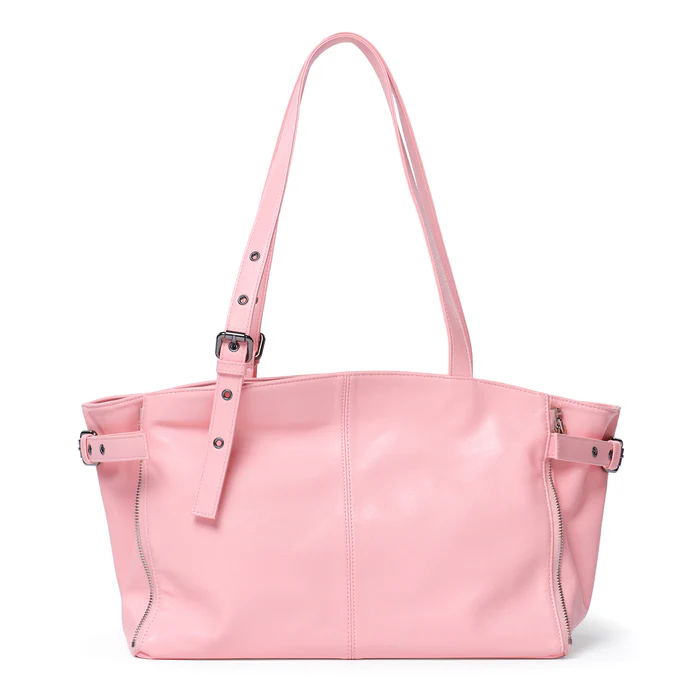 Zipper Shopper Bag M Goat Pink