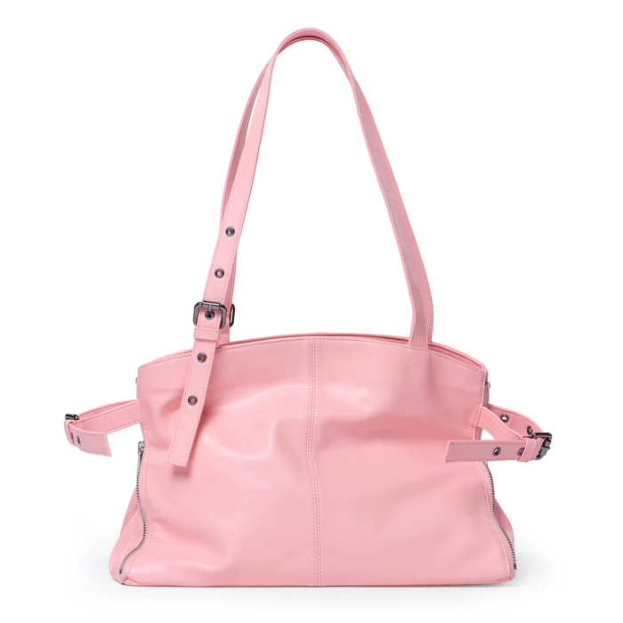 Zipper Shopper Bag M Goat Pink