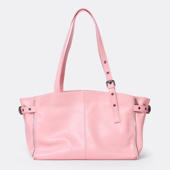 Zipper Shopper Bag M Goat Pink
