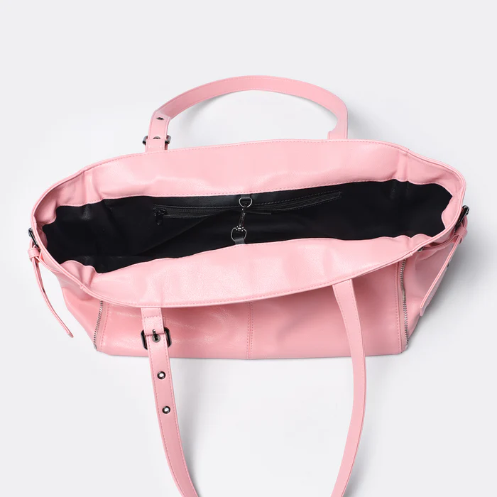 Zipper Shopper Bag M Goat Pink