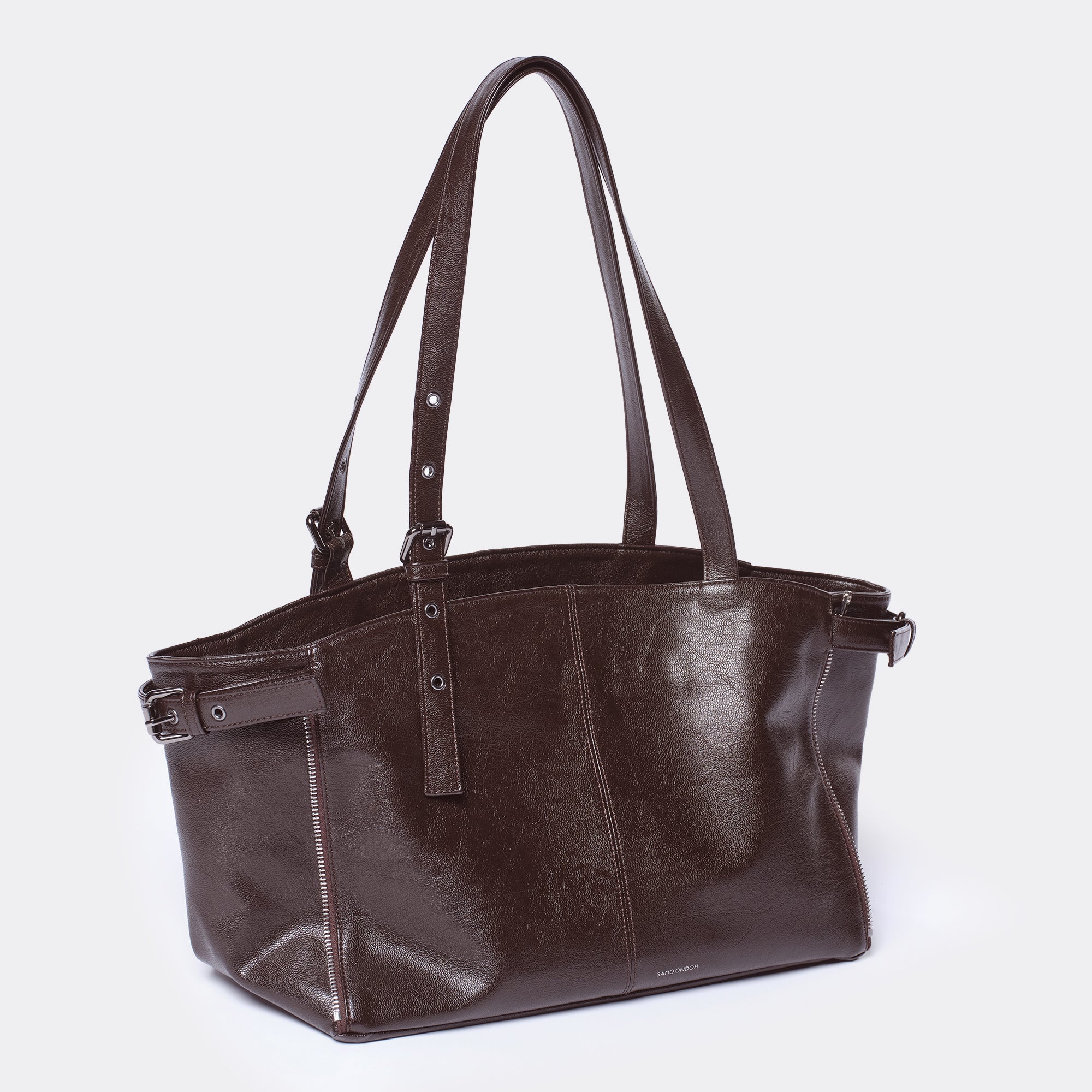 PREORDER Zipper Shopper Bag M Goat Chocolate