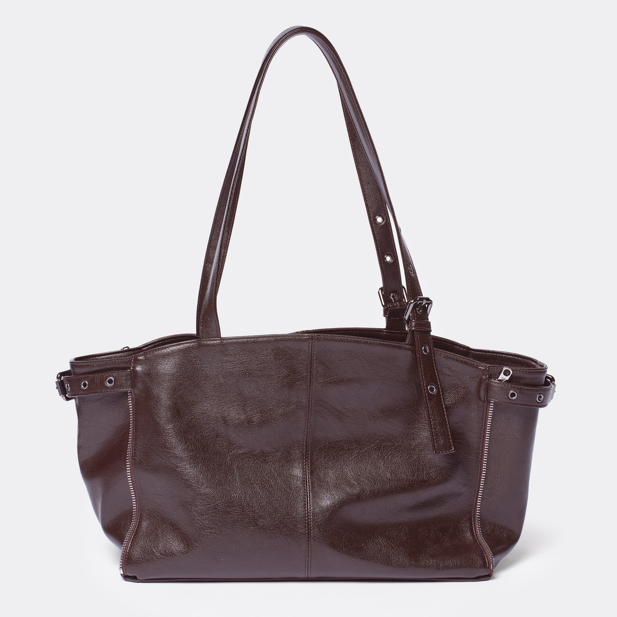 PREORDER Zipper Shopper Bag M Goat Chocolate