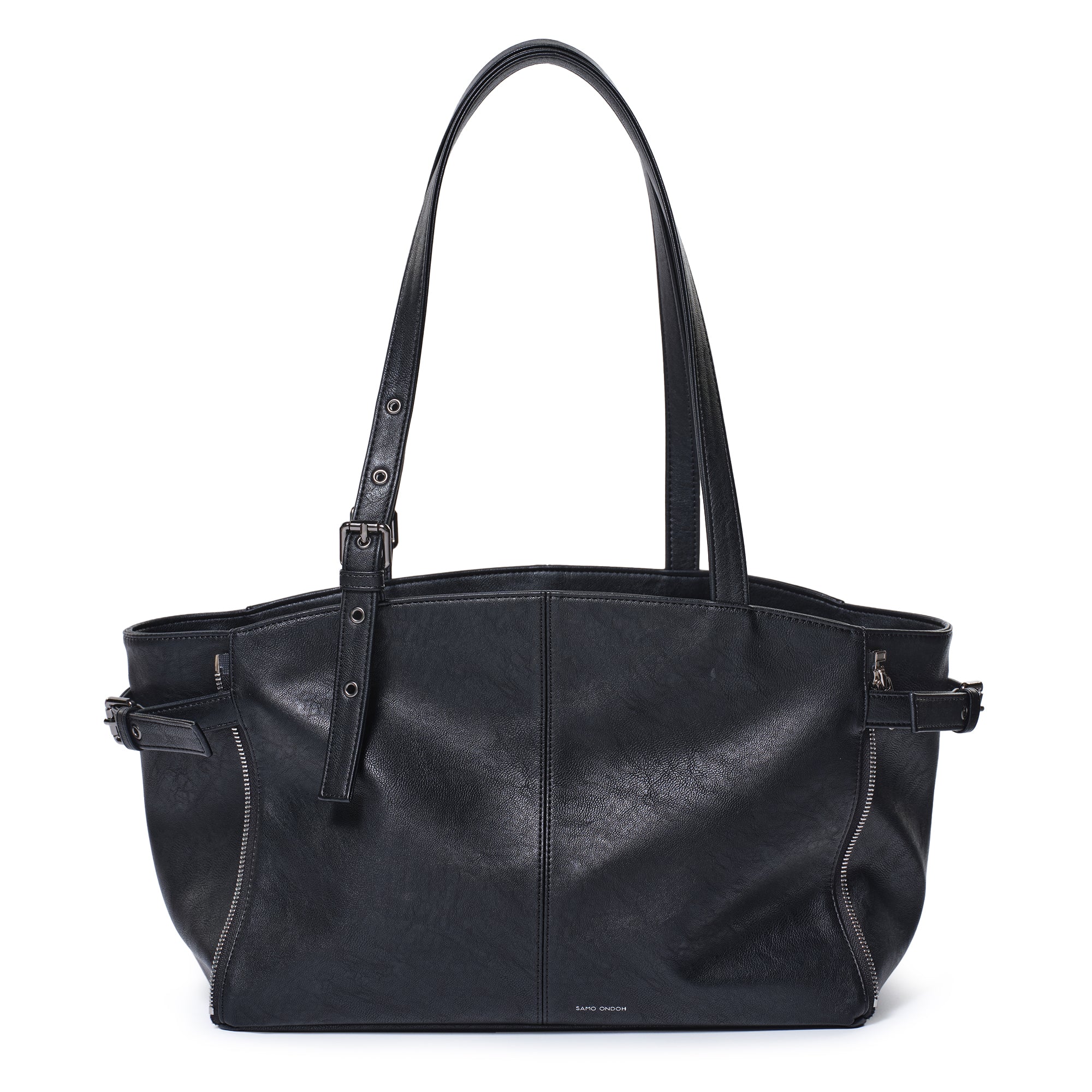 PREORDER Zipper Shopper Bag M Nappa Matte Black