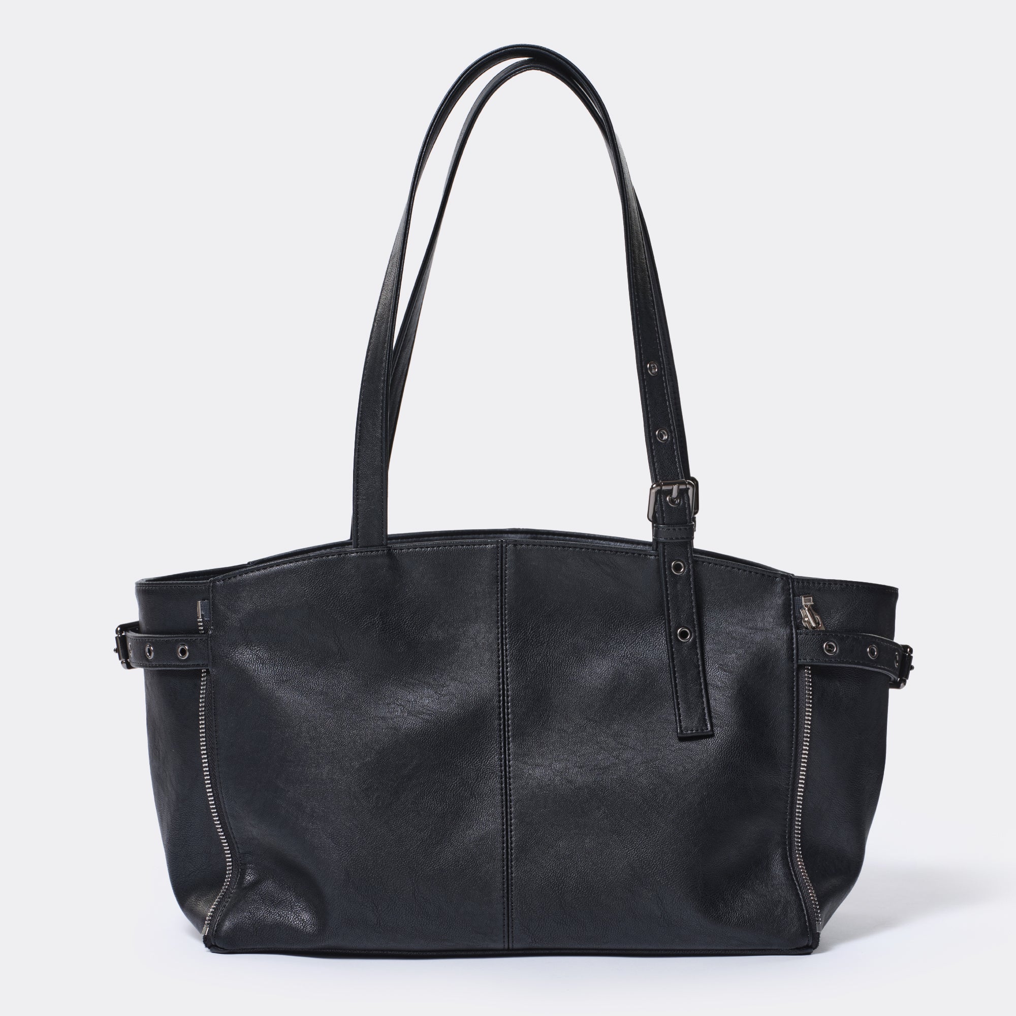 PREORDER Zipper Shopper Bag M Nappa Matte Black