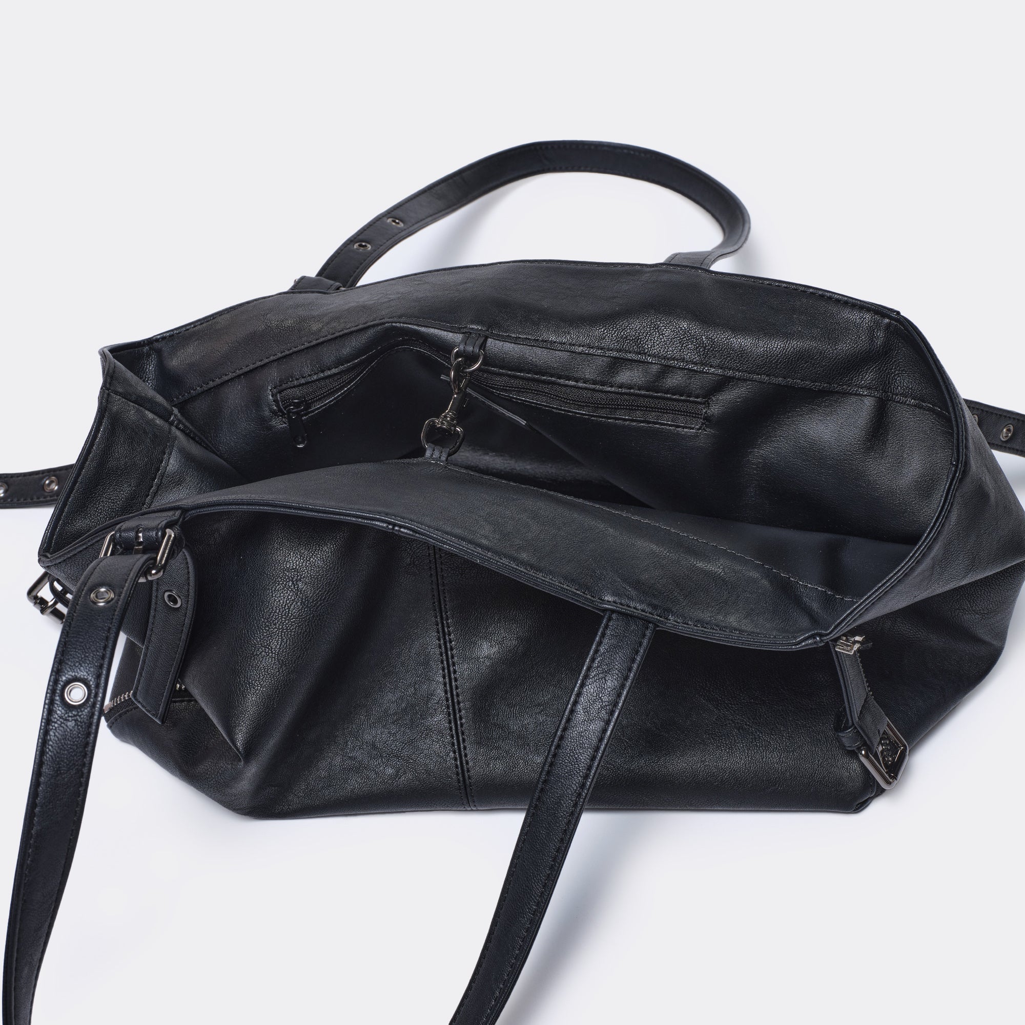 PREORDER Zipper Shopper Bag M Nappa Matte Black